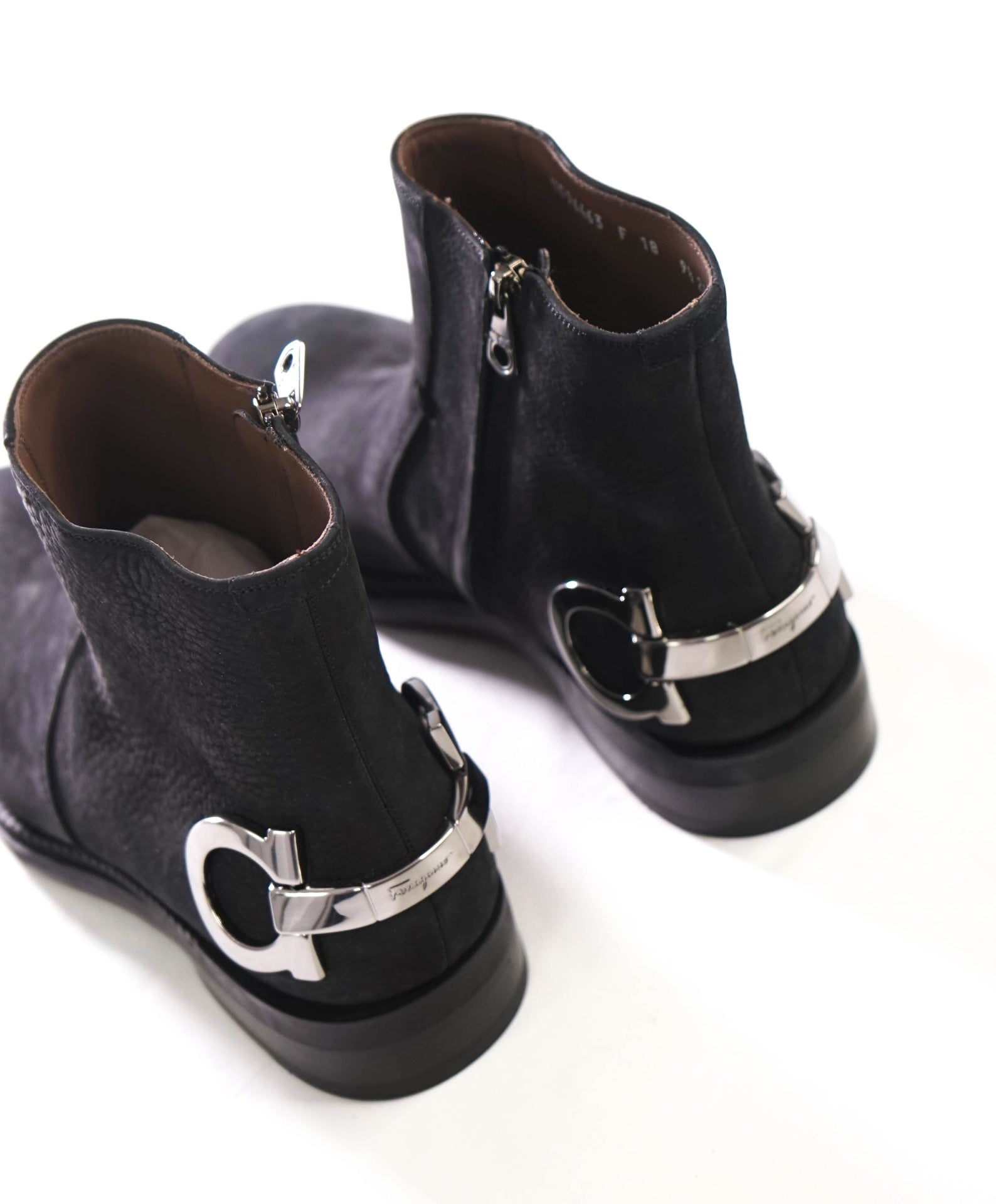 $1,290 FERRAGAMO - Black Suede "BANKLEY" Boots - 9.5 EE