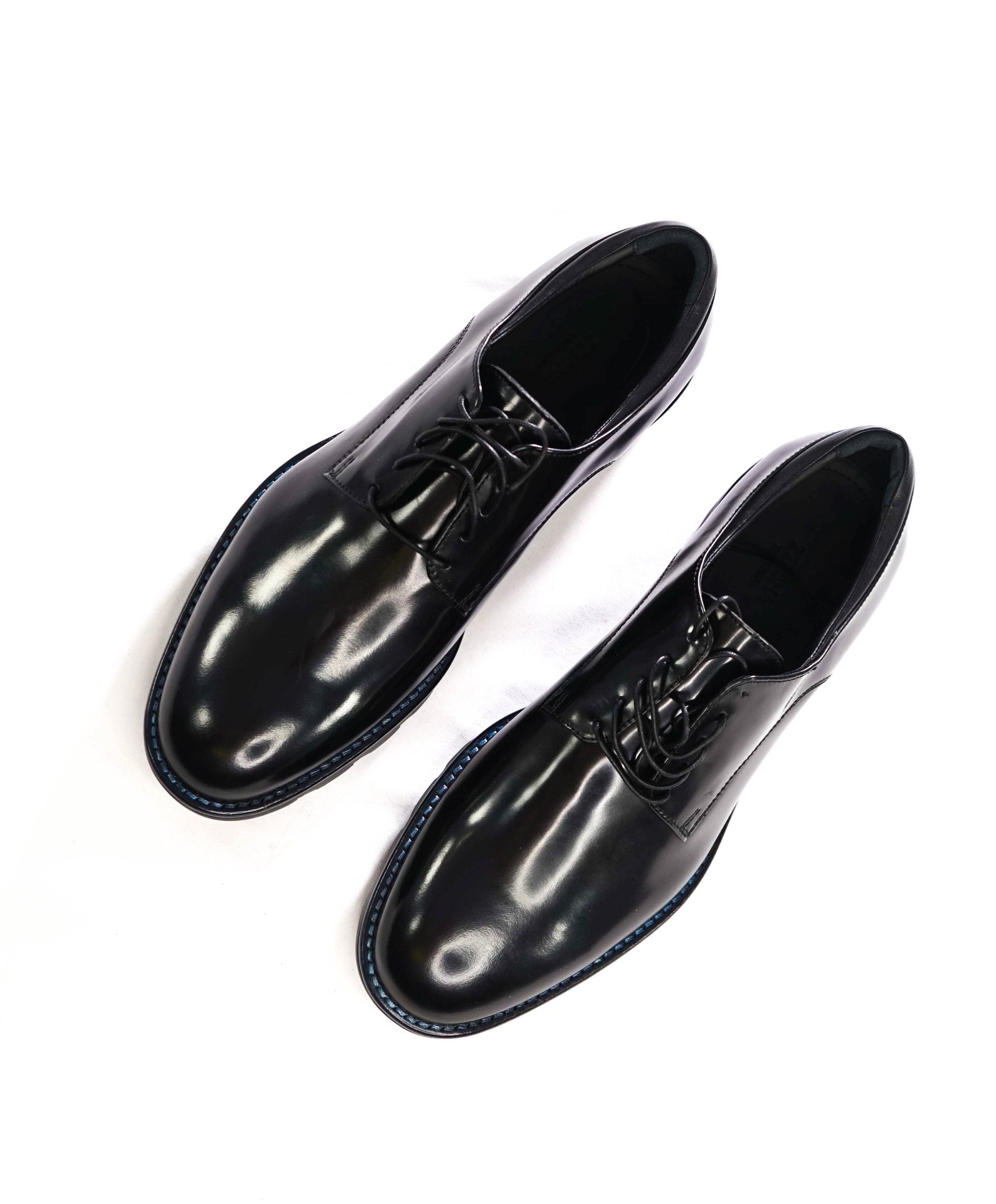 $650 Z ZEGNA - Black Leather Derby - US 9.5 (8.5UK)