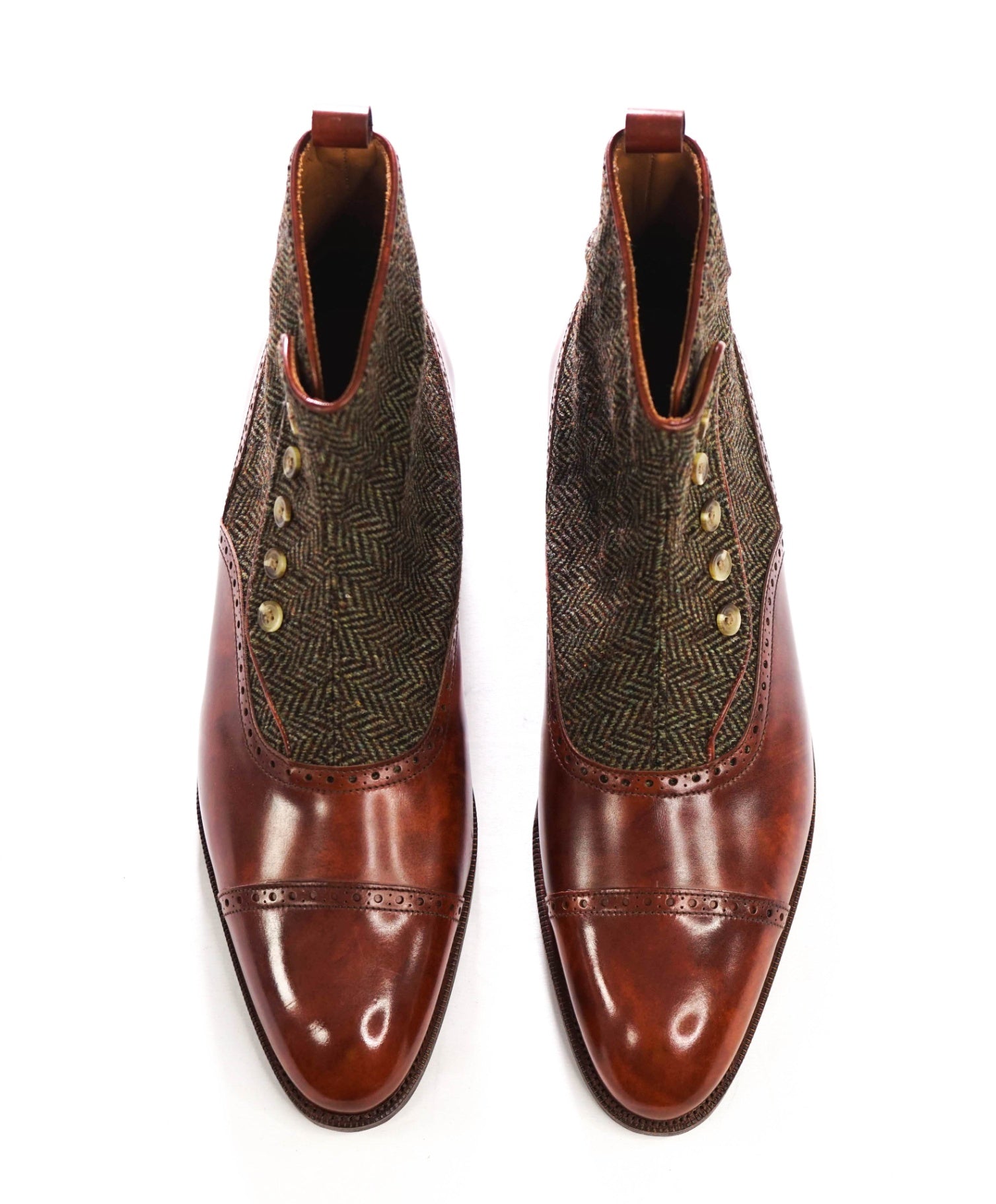 $800 J. FITZPATRICK - Tweed "PUYALLUP" Boots - US 12 (11UK)