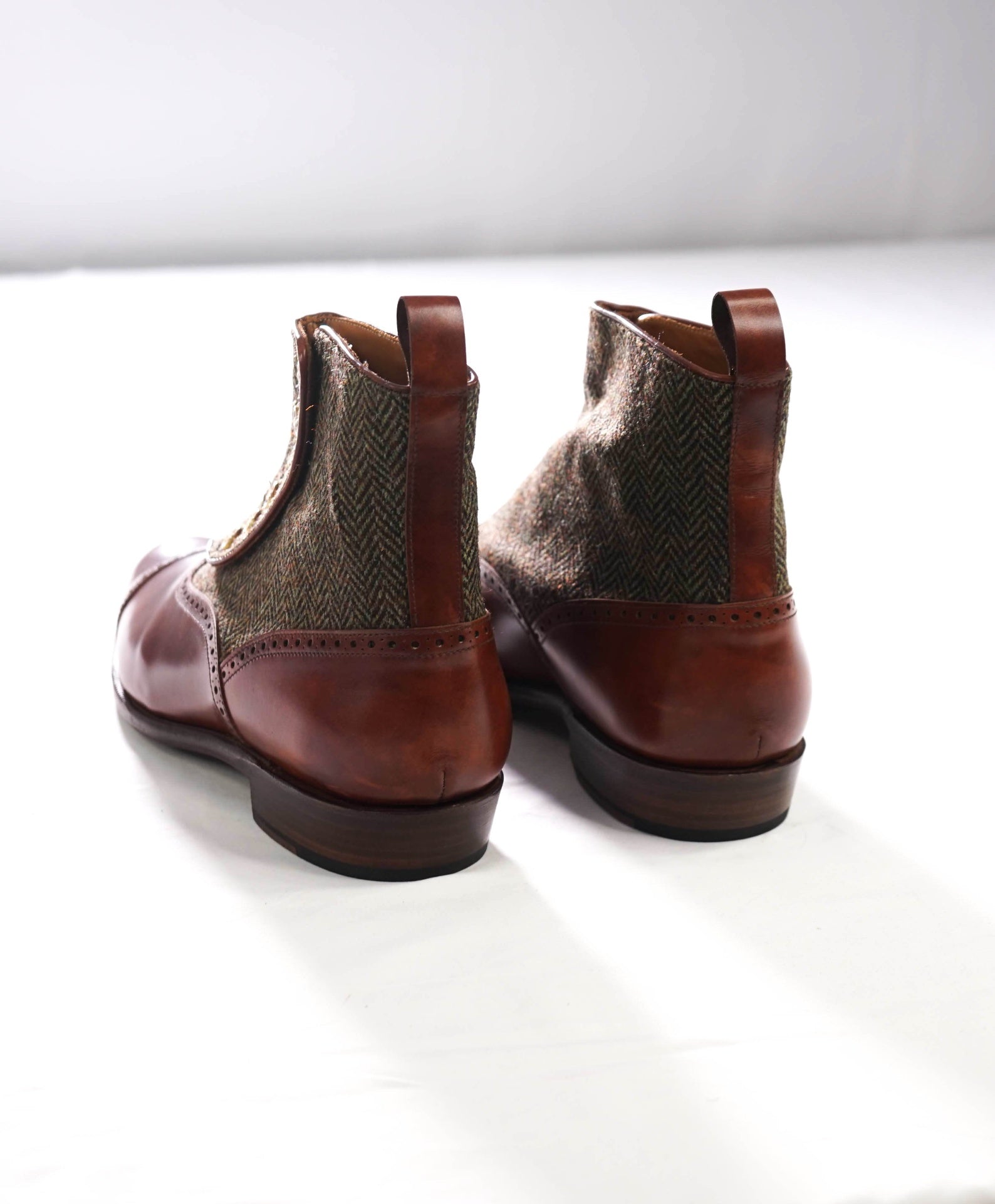 $800 J. FITZPATRICK - Tweed "PUYALLUP" Boots - US 12 (11UK)