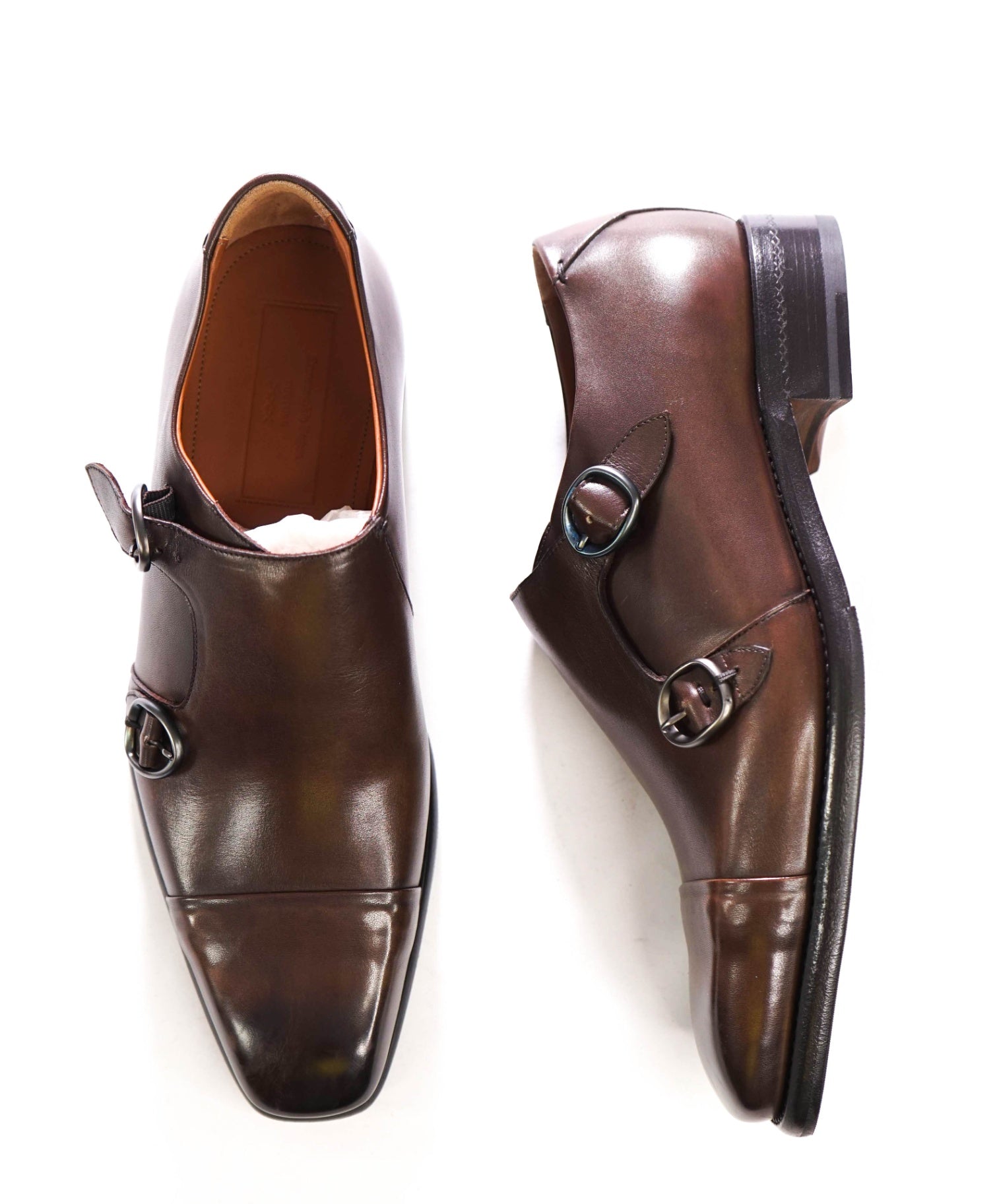 $1,195 ZEGNA - Brown GOODYEAR Monk Straps - US 9 (8UK)