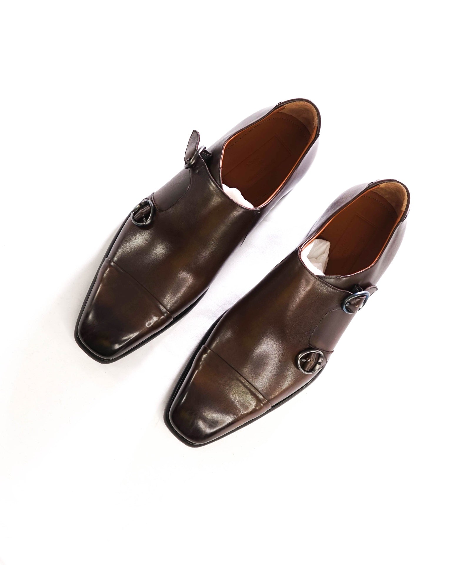 $1,195 ZEGNA - Brown GOODYEAR Monk Straps - US 9 (8UK)
