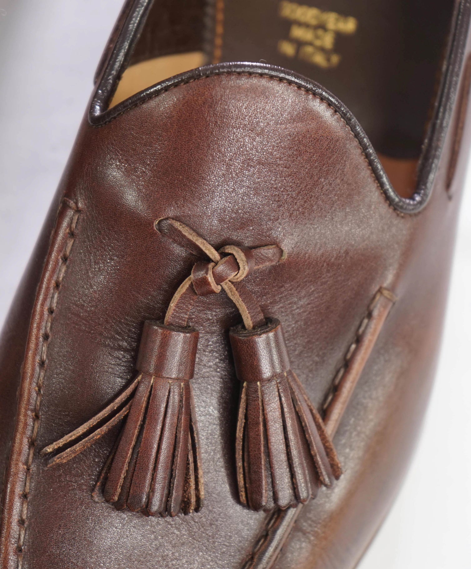 $1,030 SANTONI - Brown GOODYEAR Tassel Loafers - US 8.5 (7.5UK)