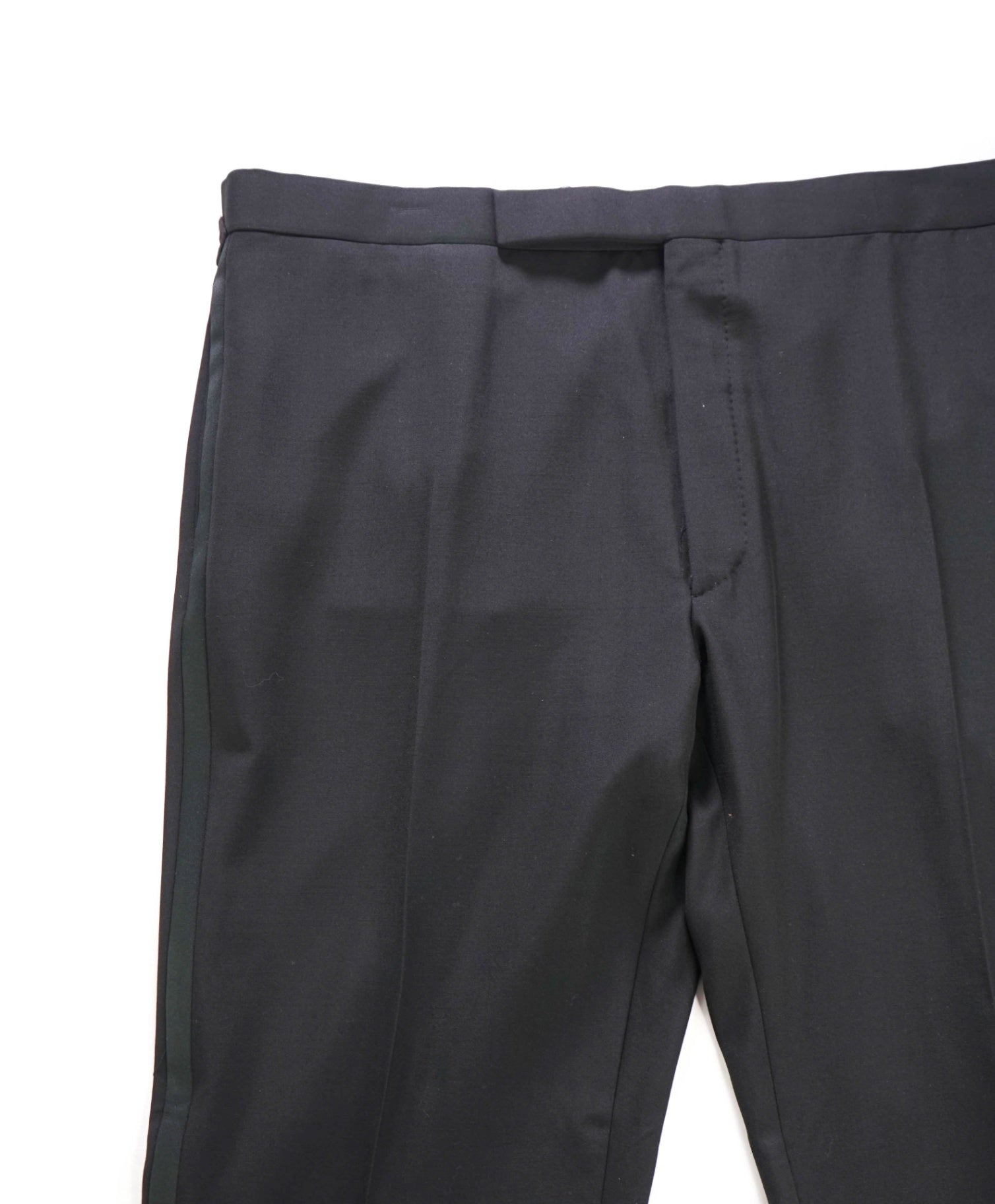 $995 RALPH LAUREN PURPLE LABEL - Black Tuxedo Pants - 43W