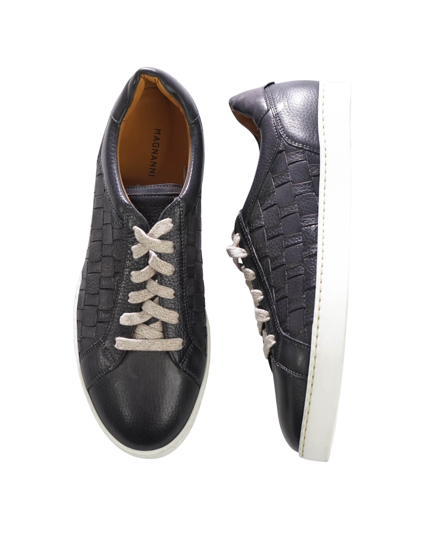 $550 MAGNANNI - Gray Woven Leather Sneakers - US 11 (44EU)