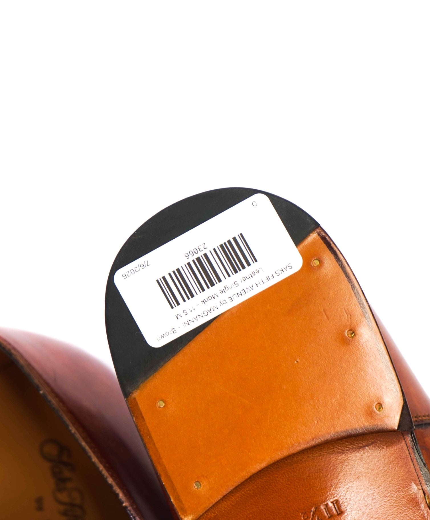 $500 MAGNANNI - Brown Leather Single Monk - 11.5 M