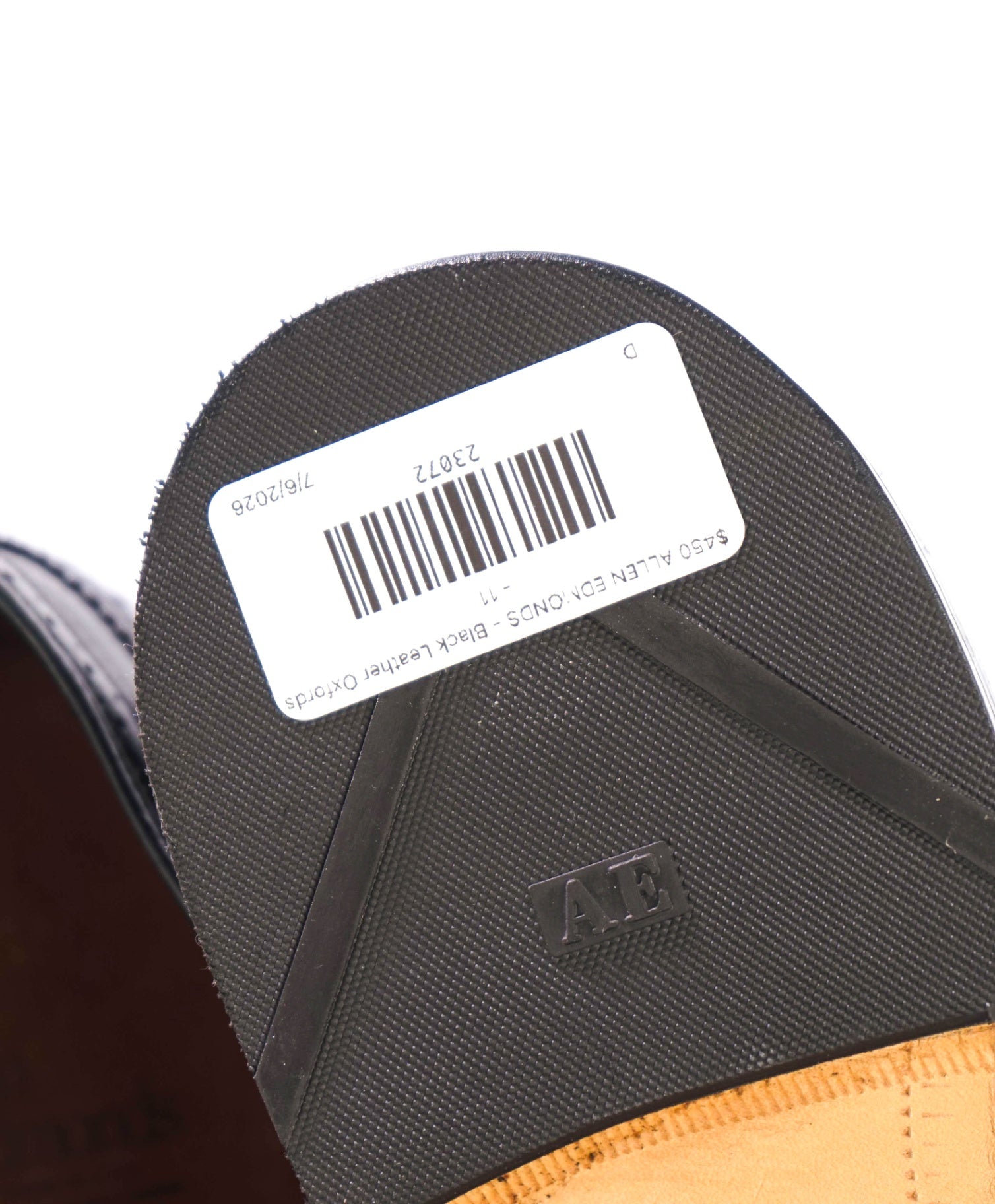 $450 ALLEN EDMONDS - Black Leather Oxfords - 11