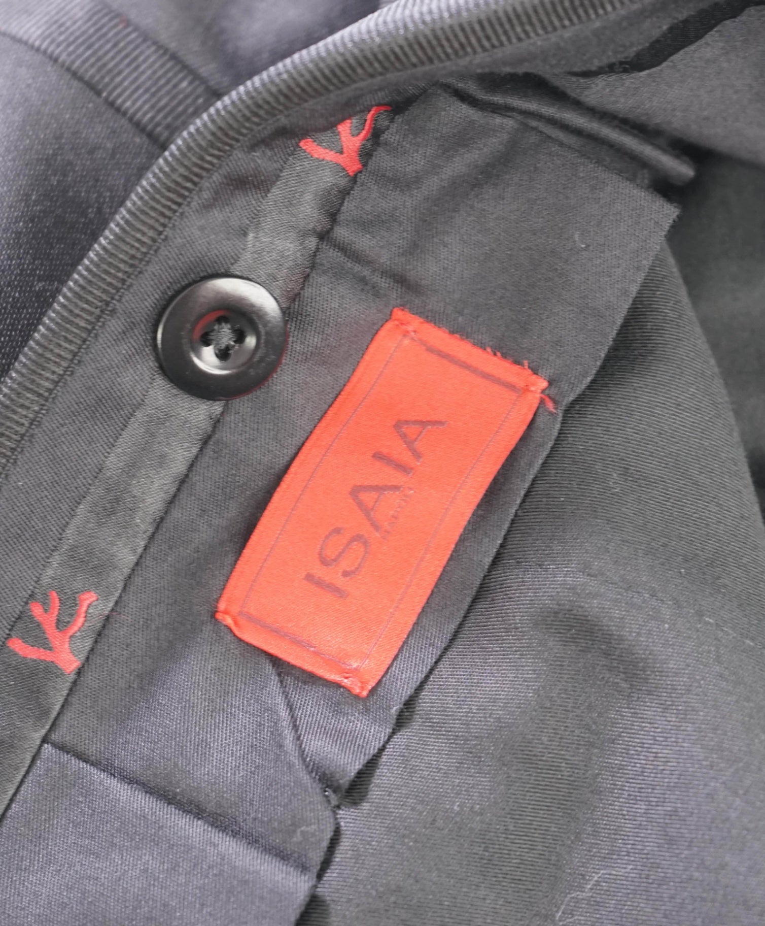 $995 ISAIA - Black Wool/Mohair Tuxedo Pants - 35W