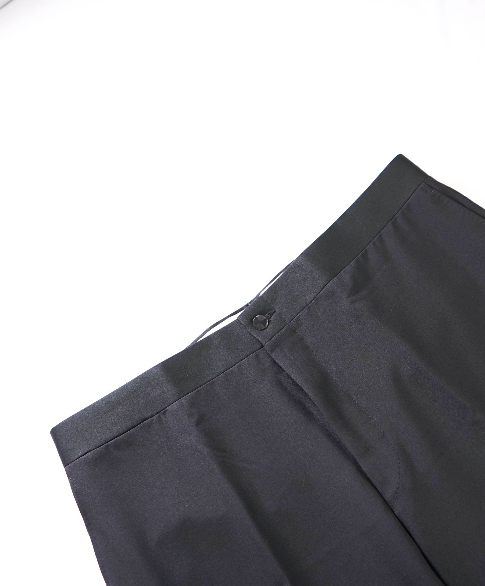 $475 CANALI *EXCLUSIVE* - Black Wool Tuxedo Pants - 36W