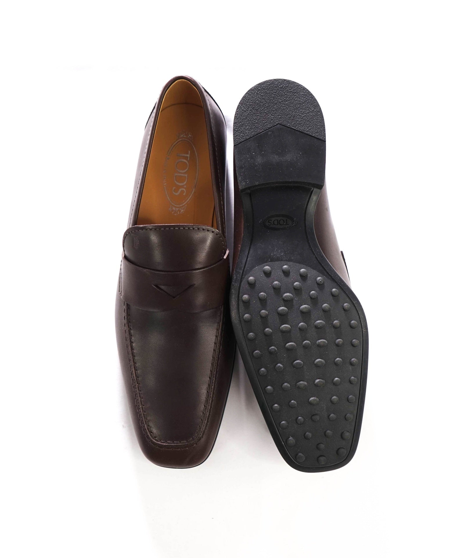 $925 TOD'S - Brown Leather Loafers - US 10 (9UK)