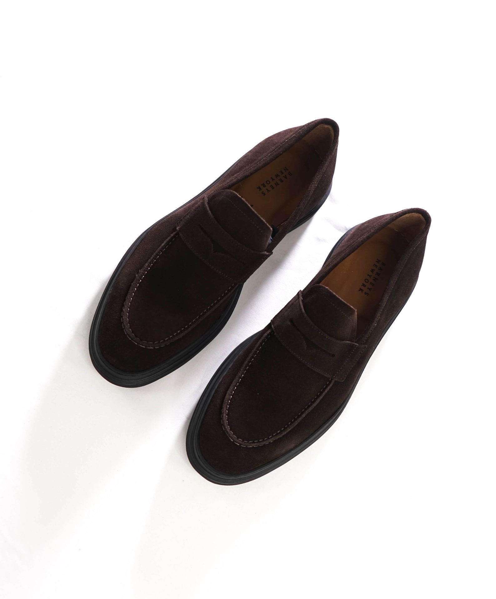 BARNEYS NEW YORK - Brown Suede LUG SOLE Loafers - 9 M