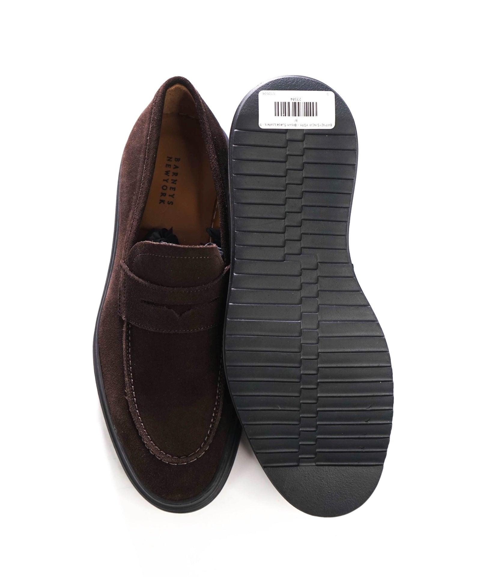 BARNEYS NEW YORK - Brown Suede LUG SOLE Loafers - 9 M