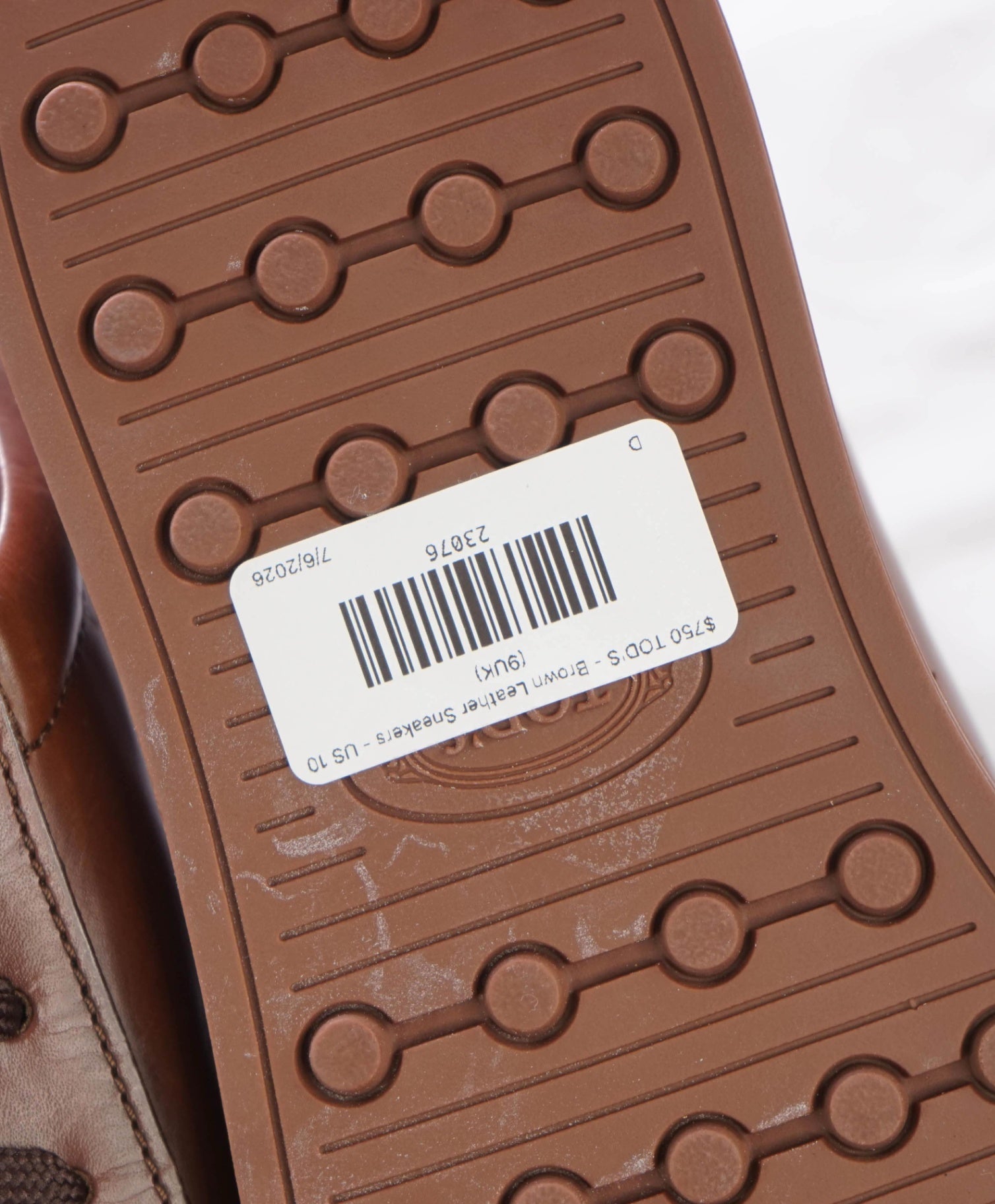 $750 TOD'S - Brown Leather Sneakers - US 10 (9UK)