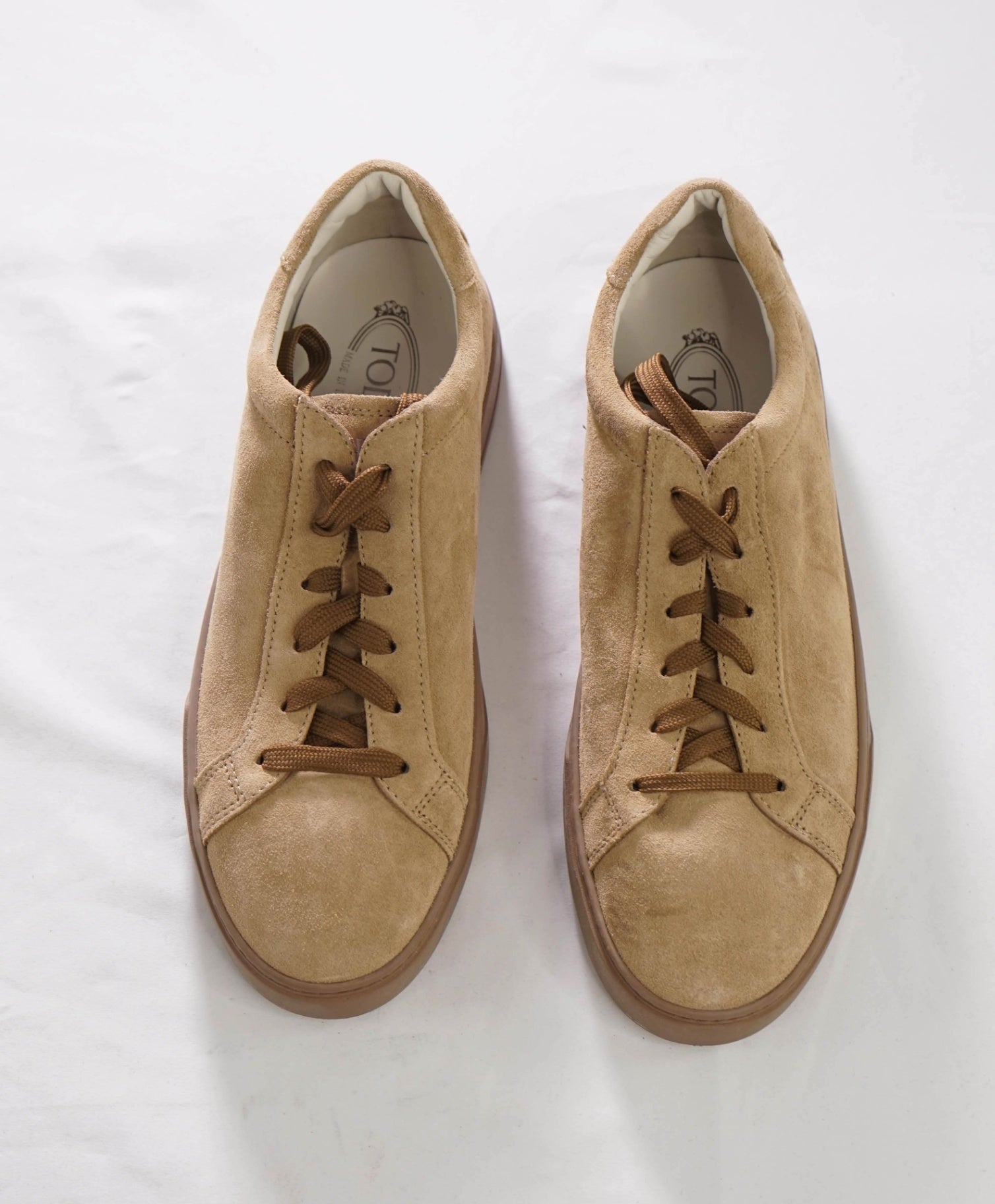 $750 TOD'S - Tan Suede Sneakers - US 10 (9UK)