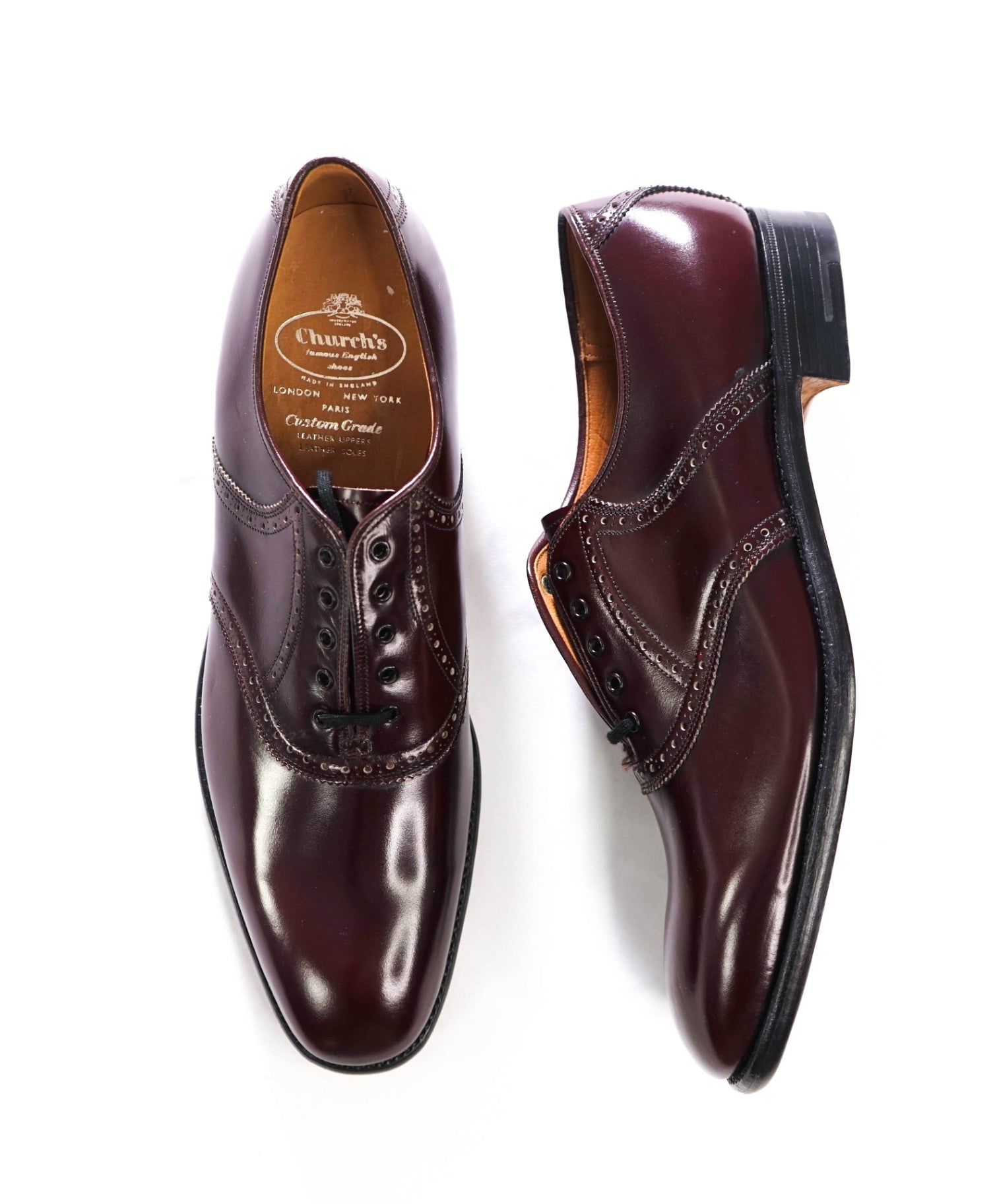 $1,370 CHURCH'S - Shell Cordovan Oxblood Oxfords - US 12 (11UK)