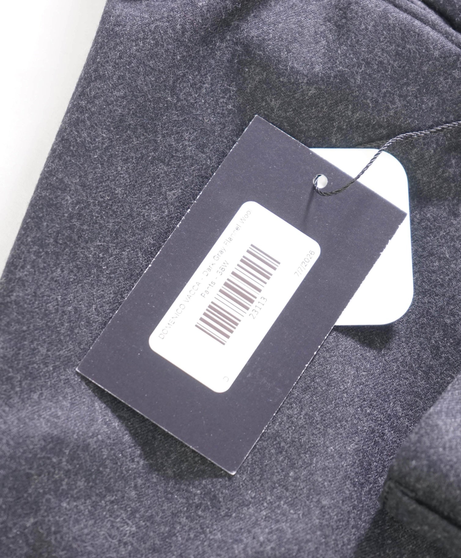 $680 DOMENICO VACCA - Dark Gray Flannel Wool Pants - 38W