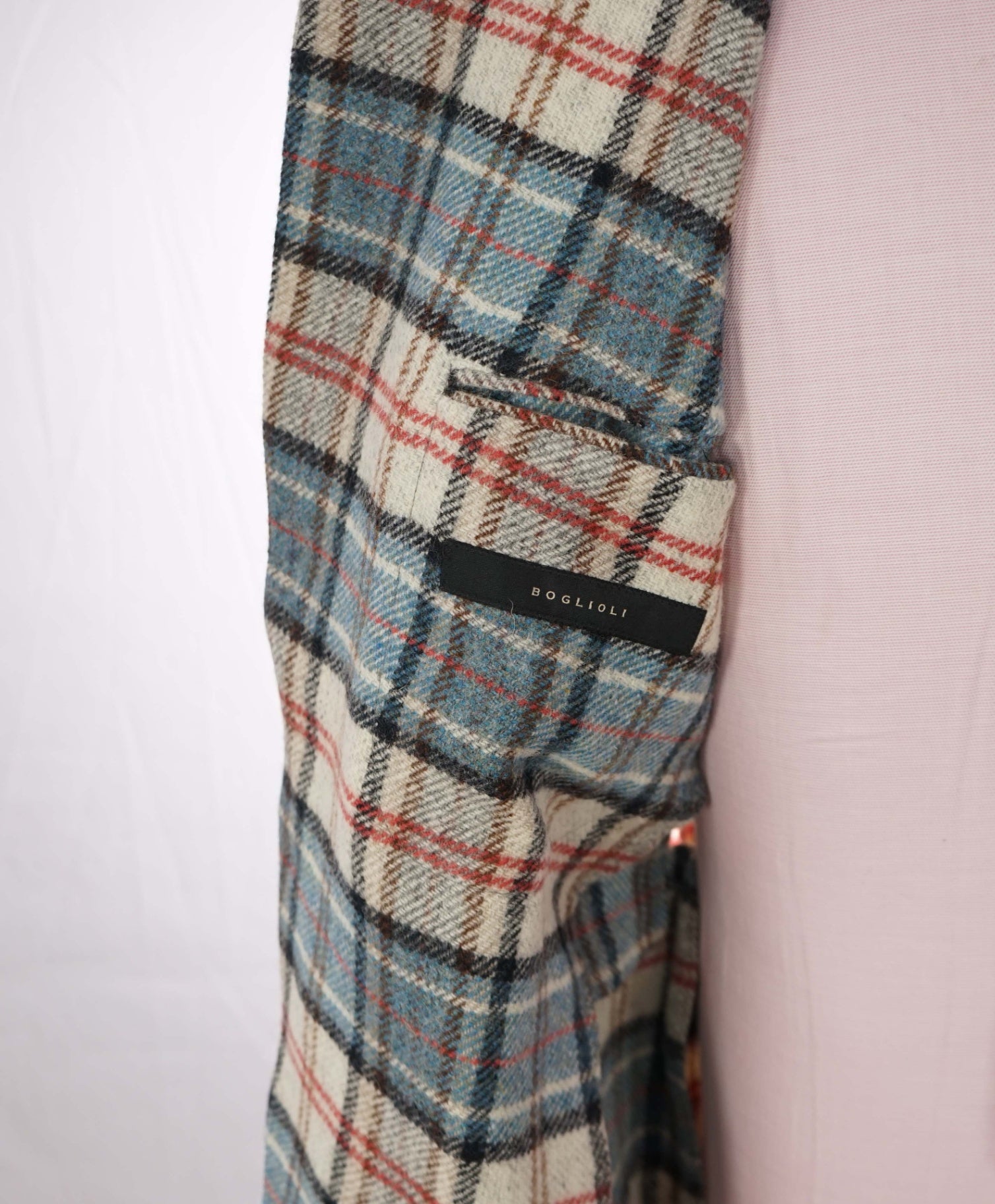 BOGLIOLI - Blue/Ivory Plaid Wool 6Btn Coat/Blazer - 44R