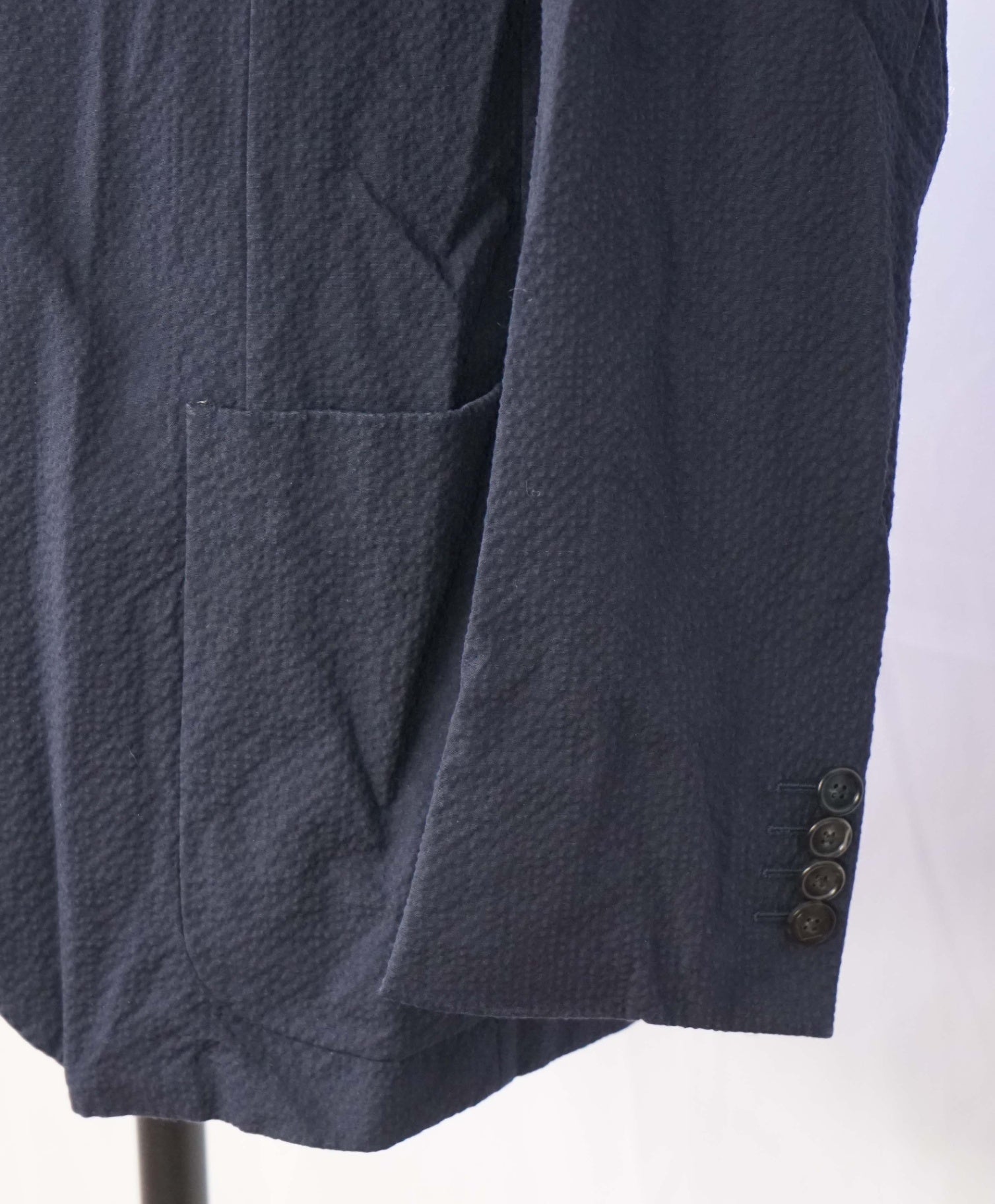 Z ZEGNA - Navy Blue Seersucker Sport Jacket - 42R (Fits 40R)