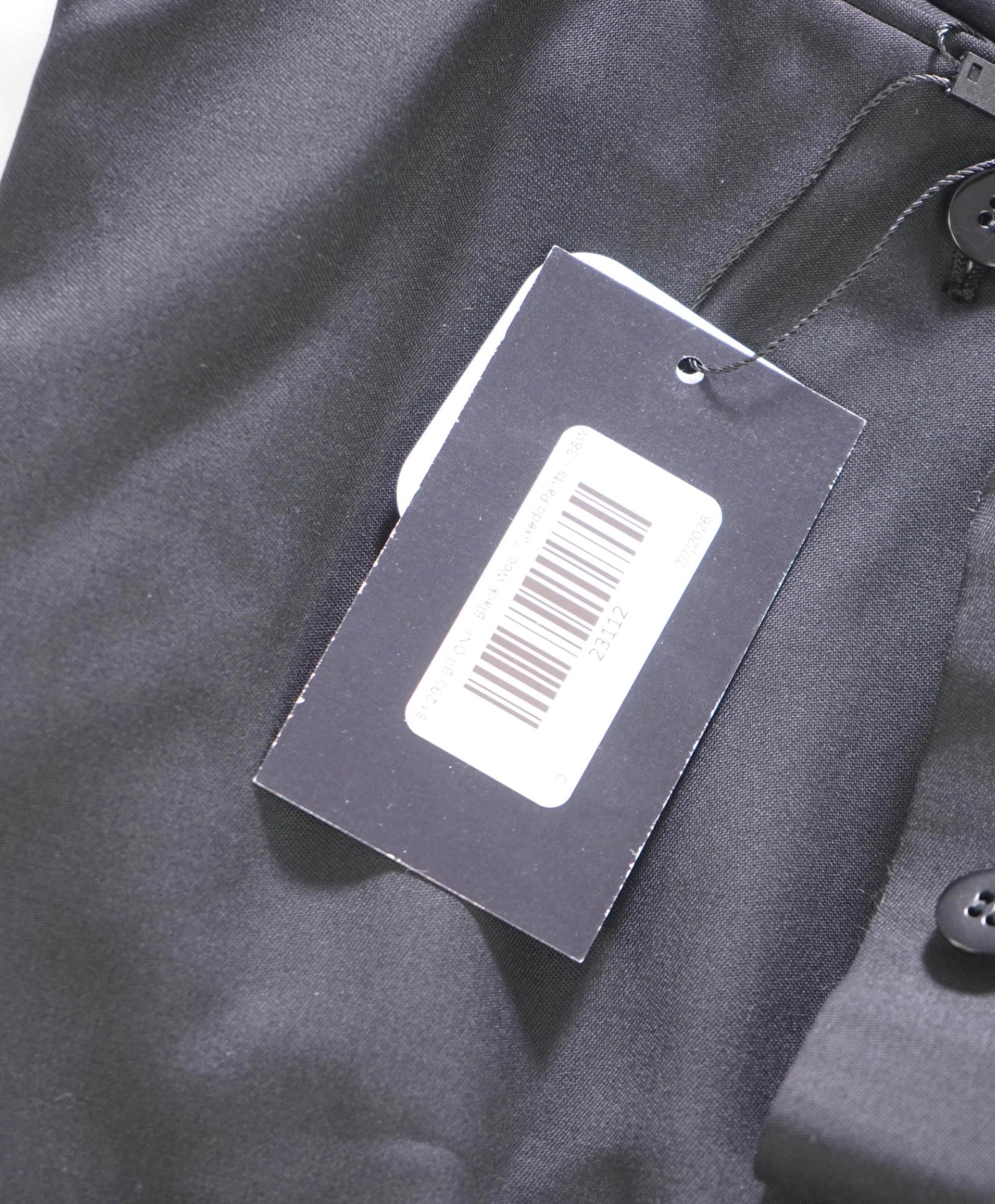 $1,295 BRIONI - Black Wool Tuxedo Pants - 38W