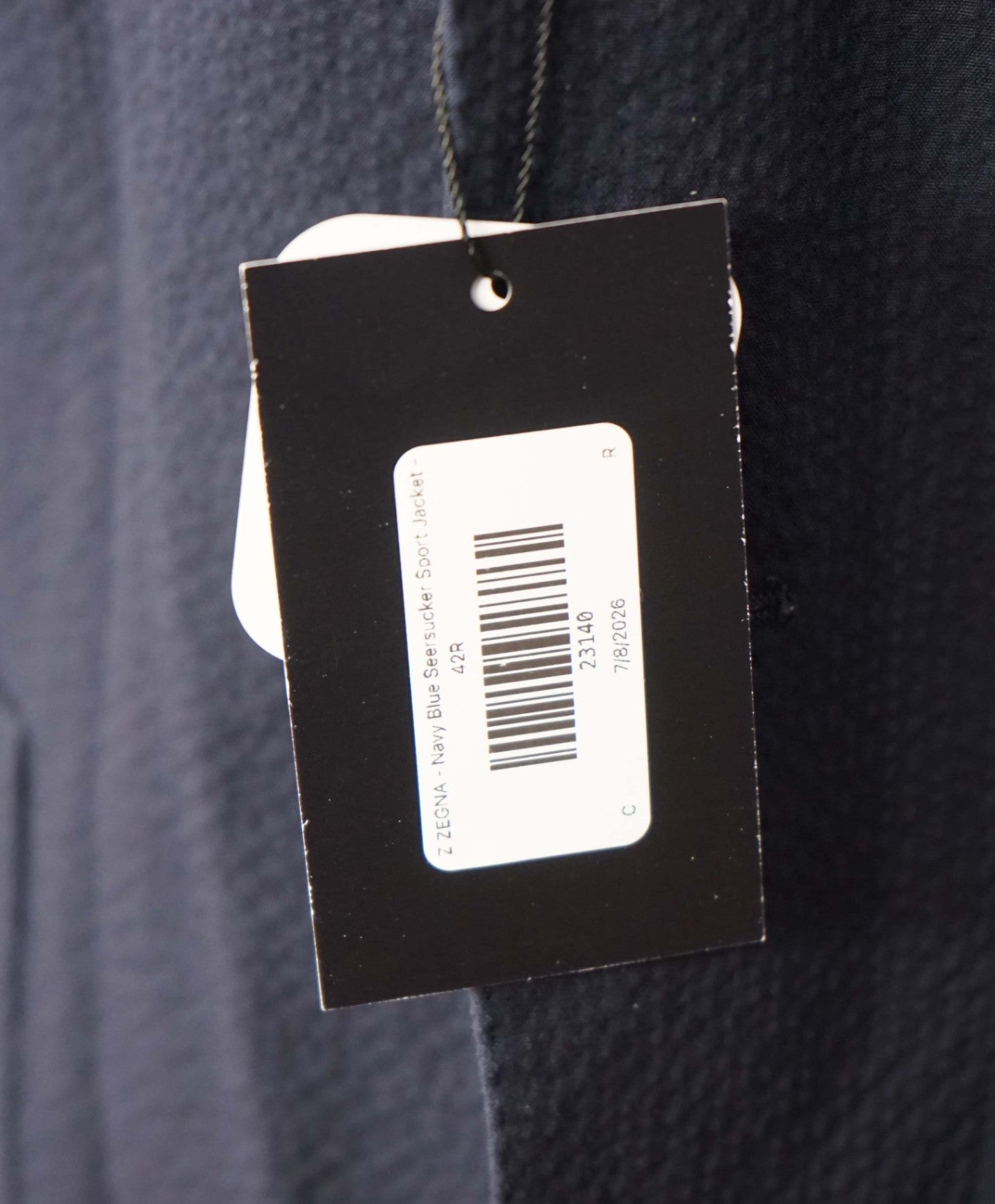 Z ZEGNA - Navy Blue Seersucker Sport Jacket - 42R (Fits 40R)
