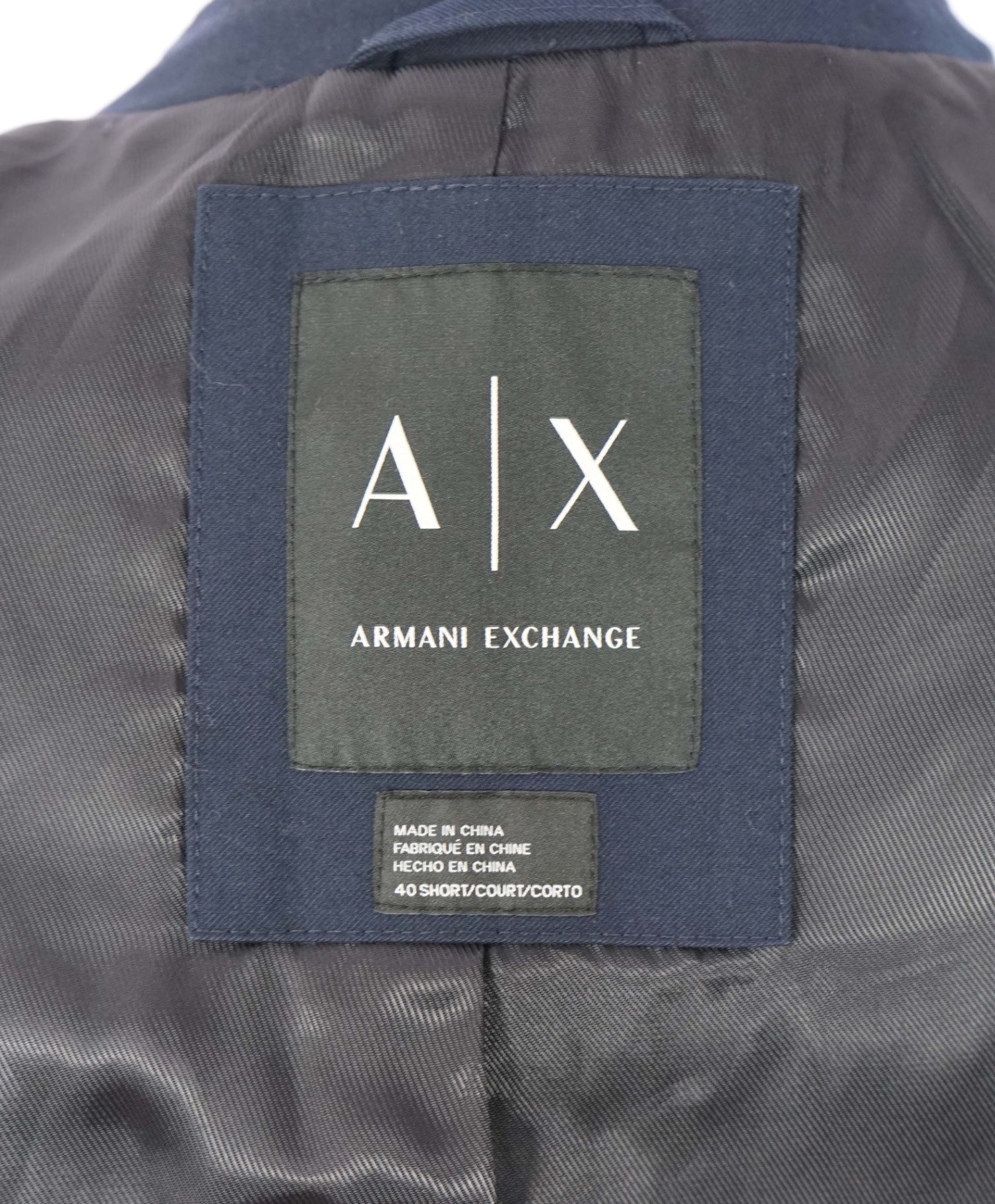 ARMANI EXCHANGE - Solid Navy Blue Blazer - 40S