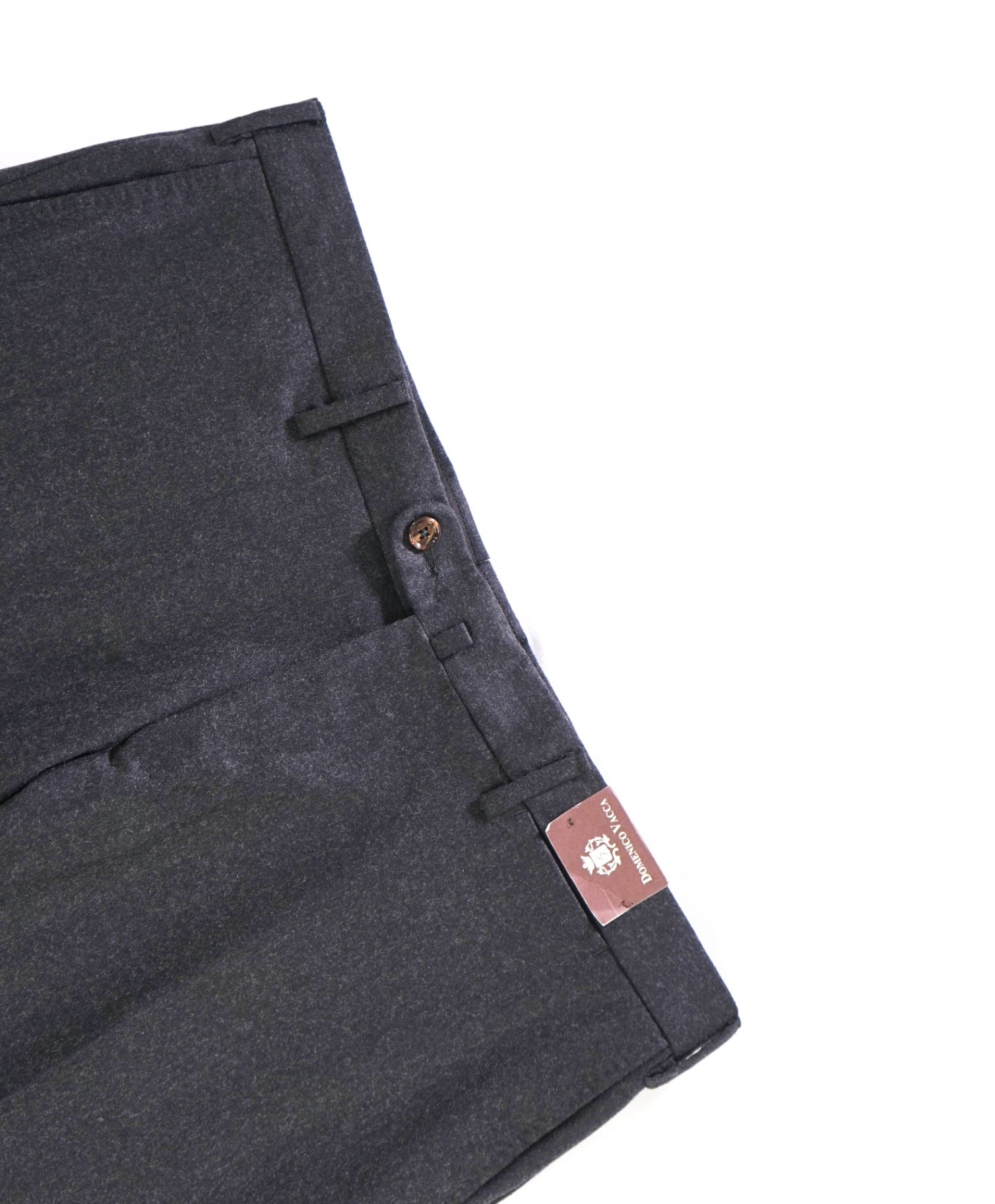 $680 DOMENICO VACCA - Dark Gray Flannel Wool Pants - 38W