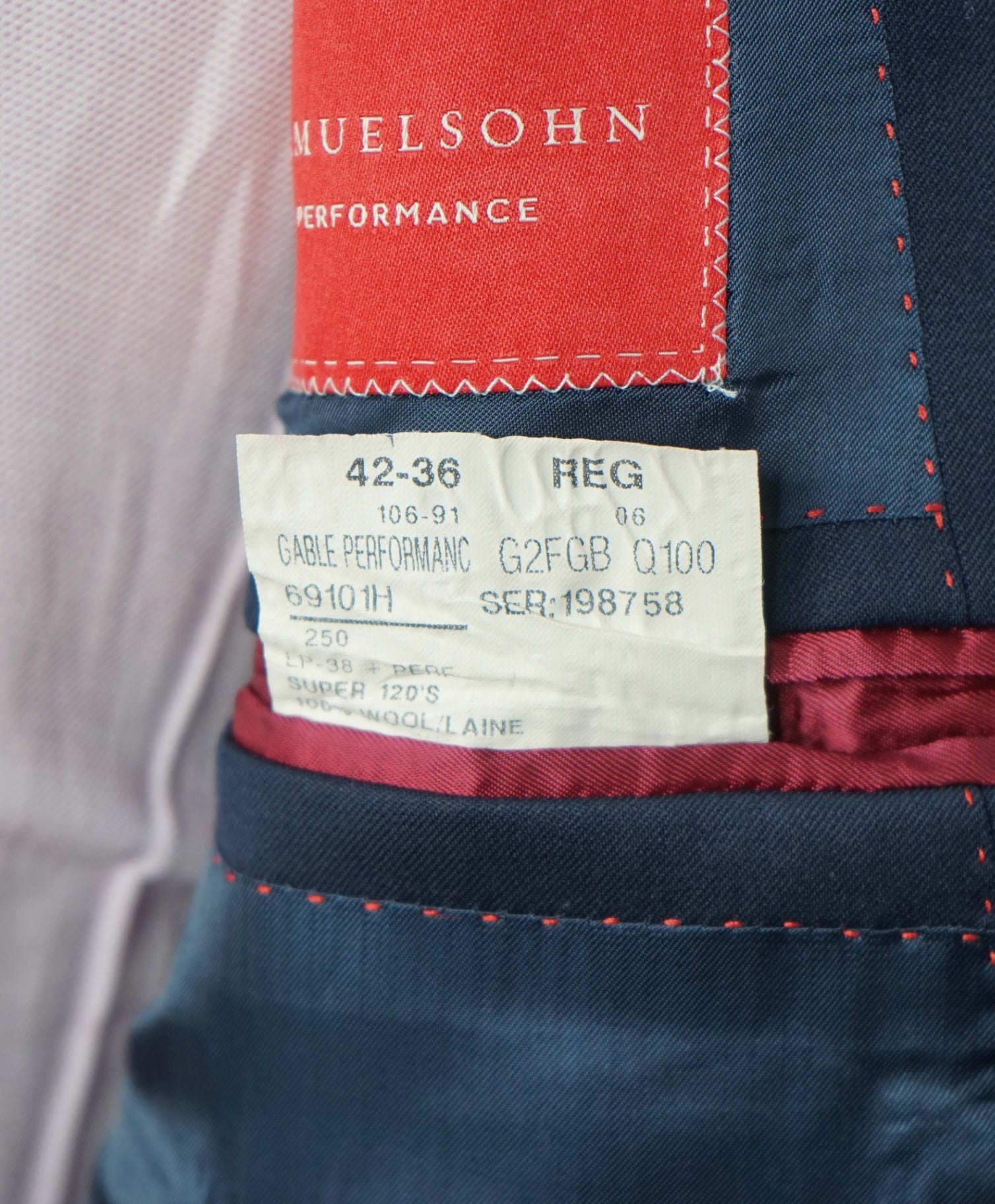 $1,495 LORO PIANA For SAMUELSOHN - Navy Blue Wool Suit - 42R