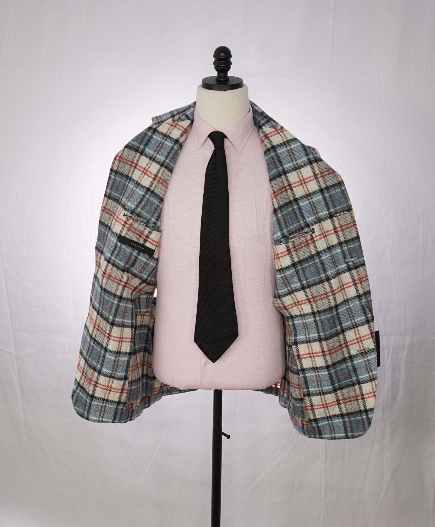 BOGLIOLI - Blue/Ivory Plaid Wool 6Btn Coat/Blazer - 44R