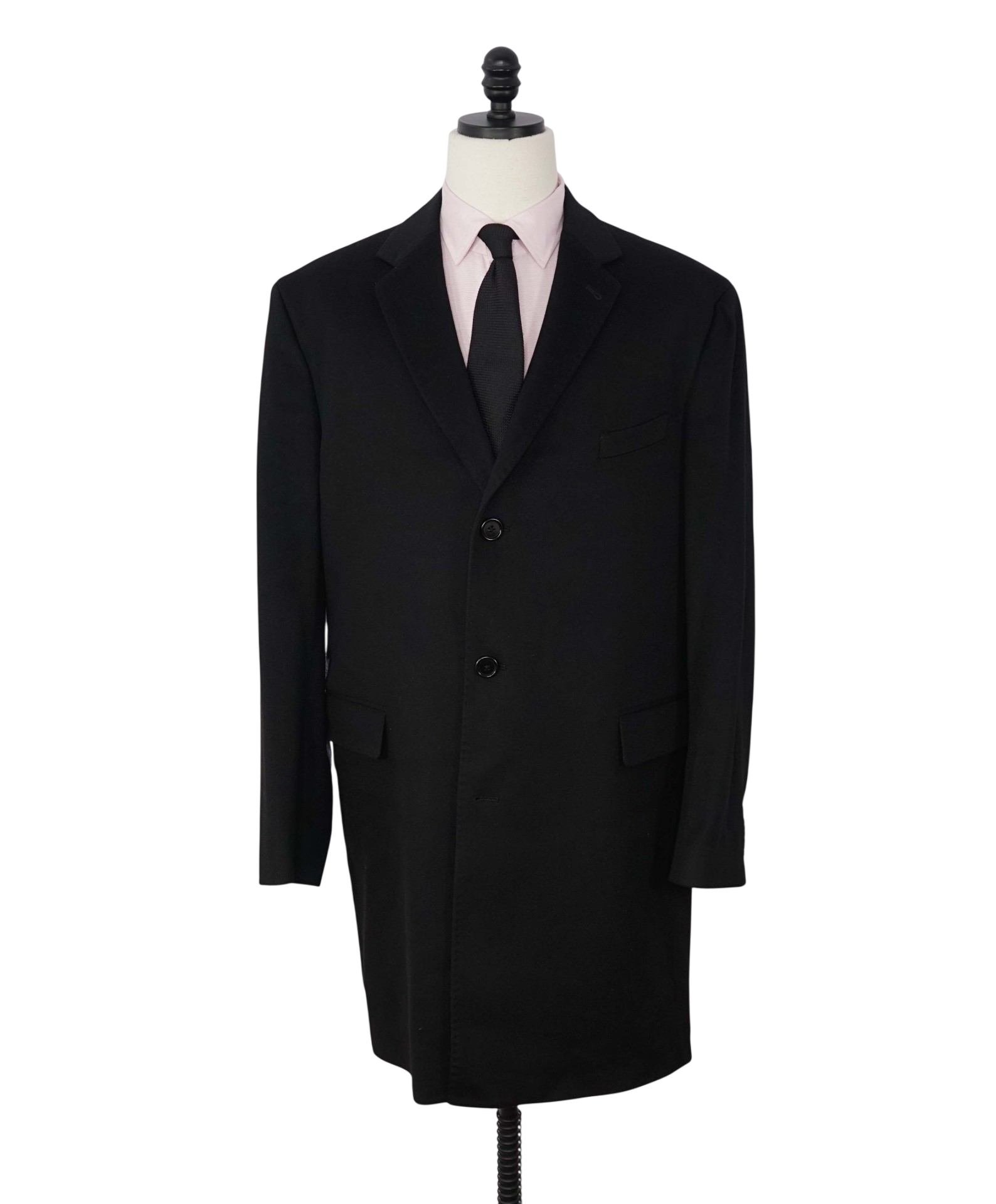 $1,295 LORO PIANA For SFA - Black Wool/Cashmere Coat - 48R