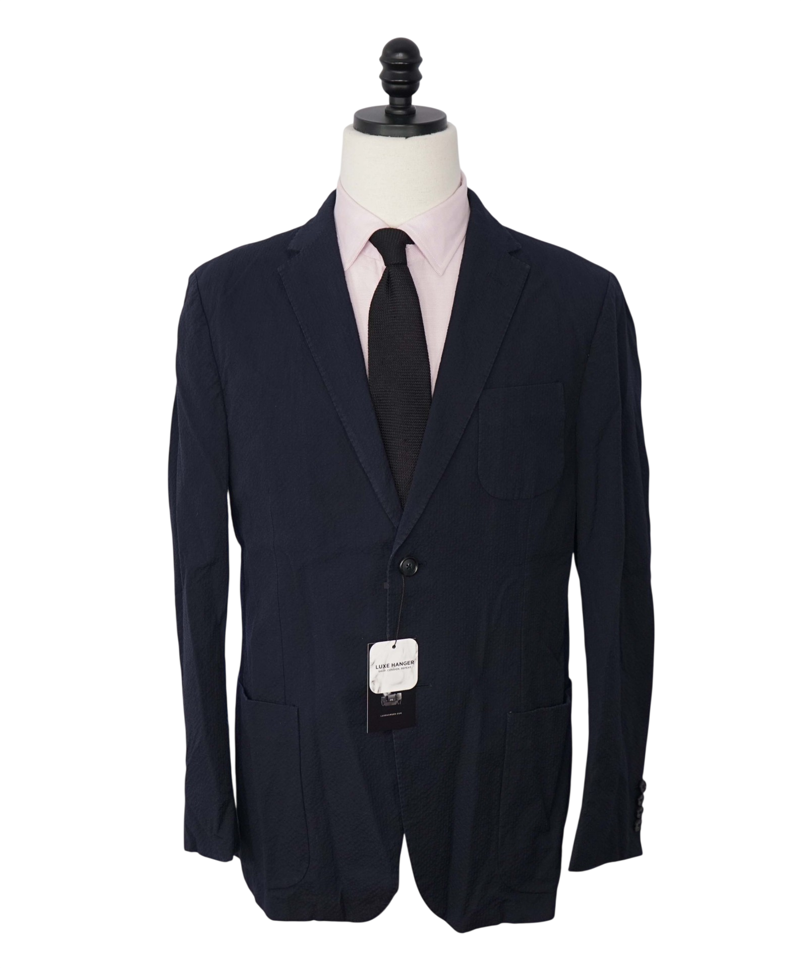 Z ZEGNA - Navy Blue Seersucker Sport Jacket - 42R (Fits 40R)