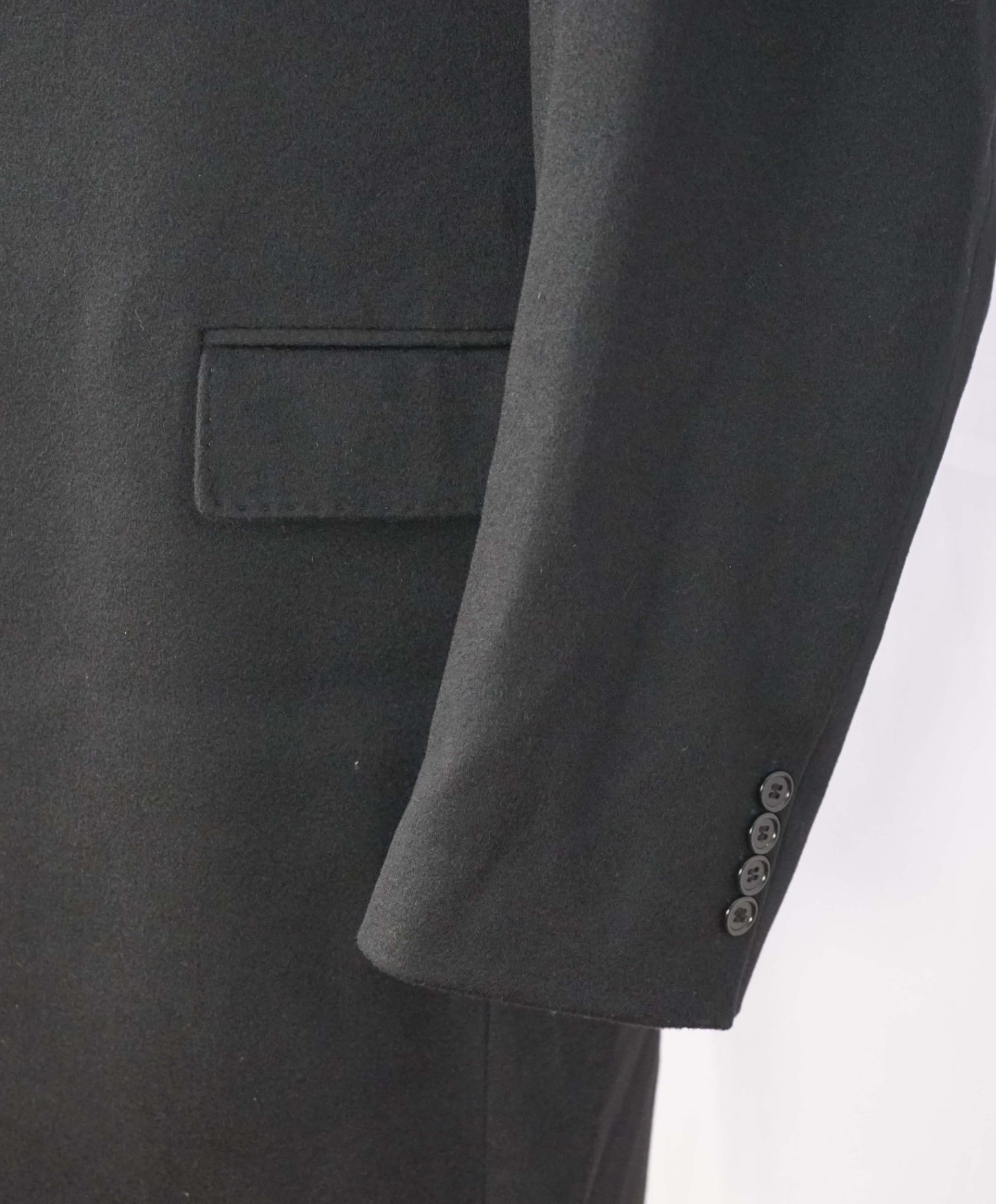 $1,295 LORO PIANA For SFA - Black Wool/Cashmere Coat - 48R
