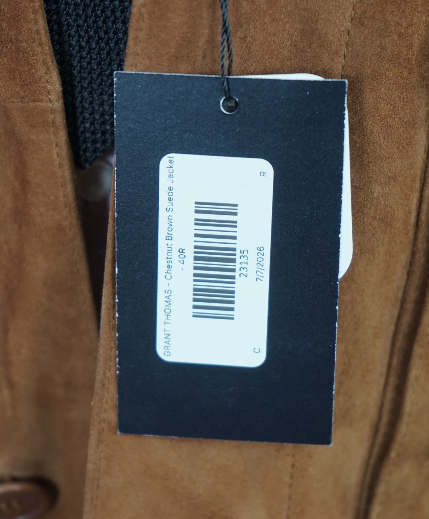 $900 GRANT THOMAS - Chestnut Brown Suede Jacket - 40R