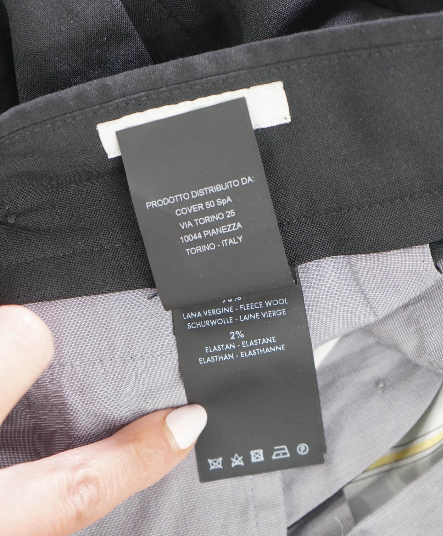 $550 PT TORINO - Solid Black Stretch Wool Pants - 36W