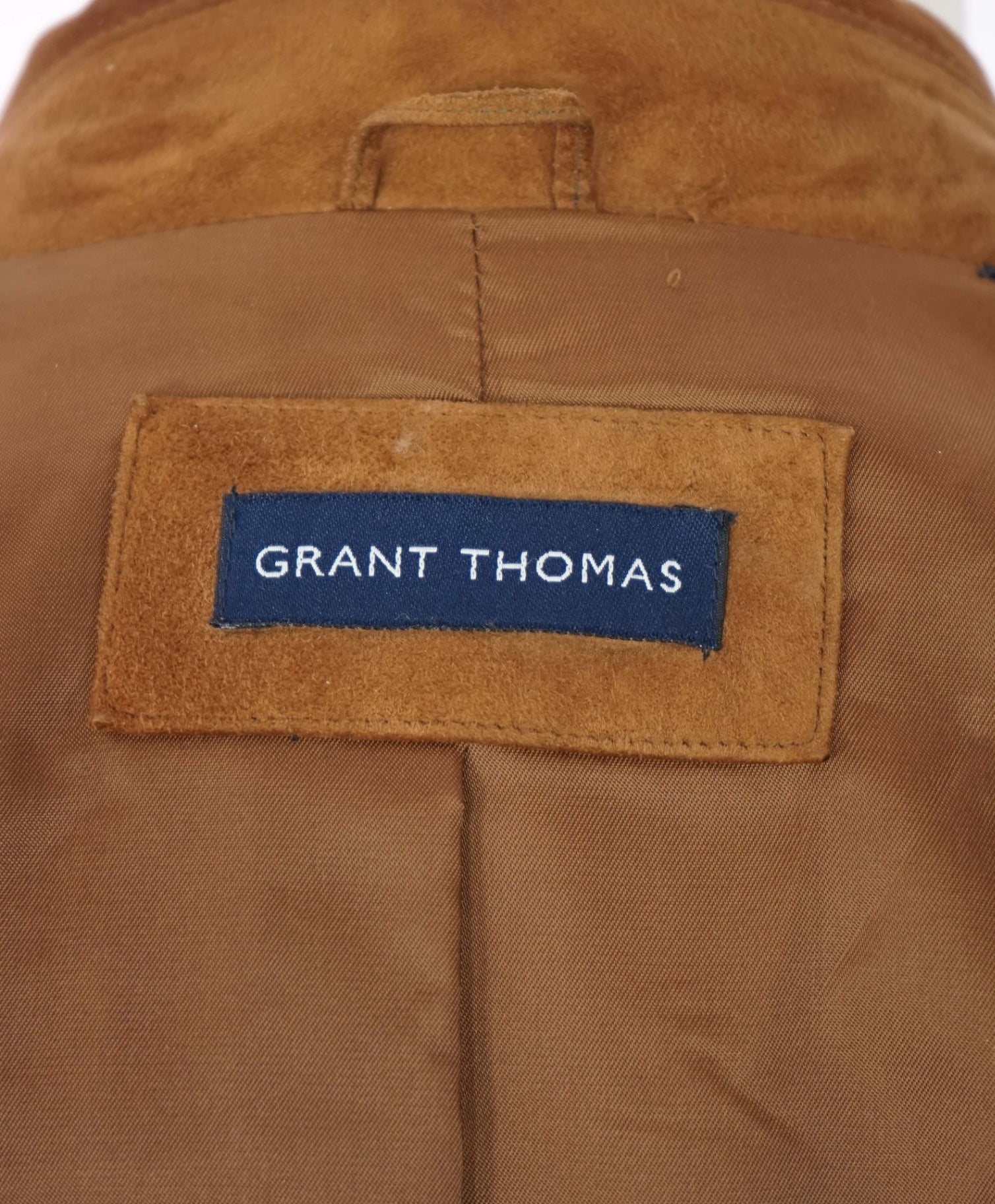 $900 GRANT THOMAS - Chestnut Brown Suede Jacket - 40R