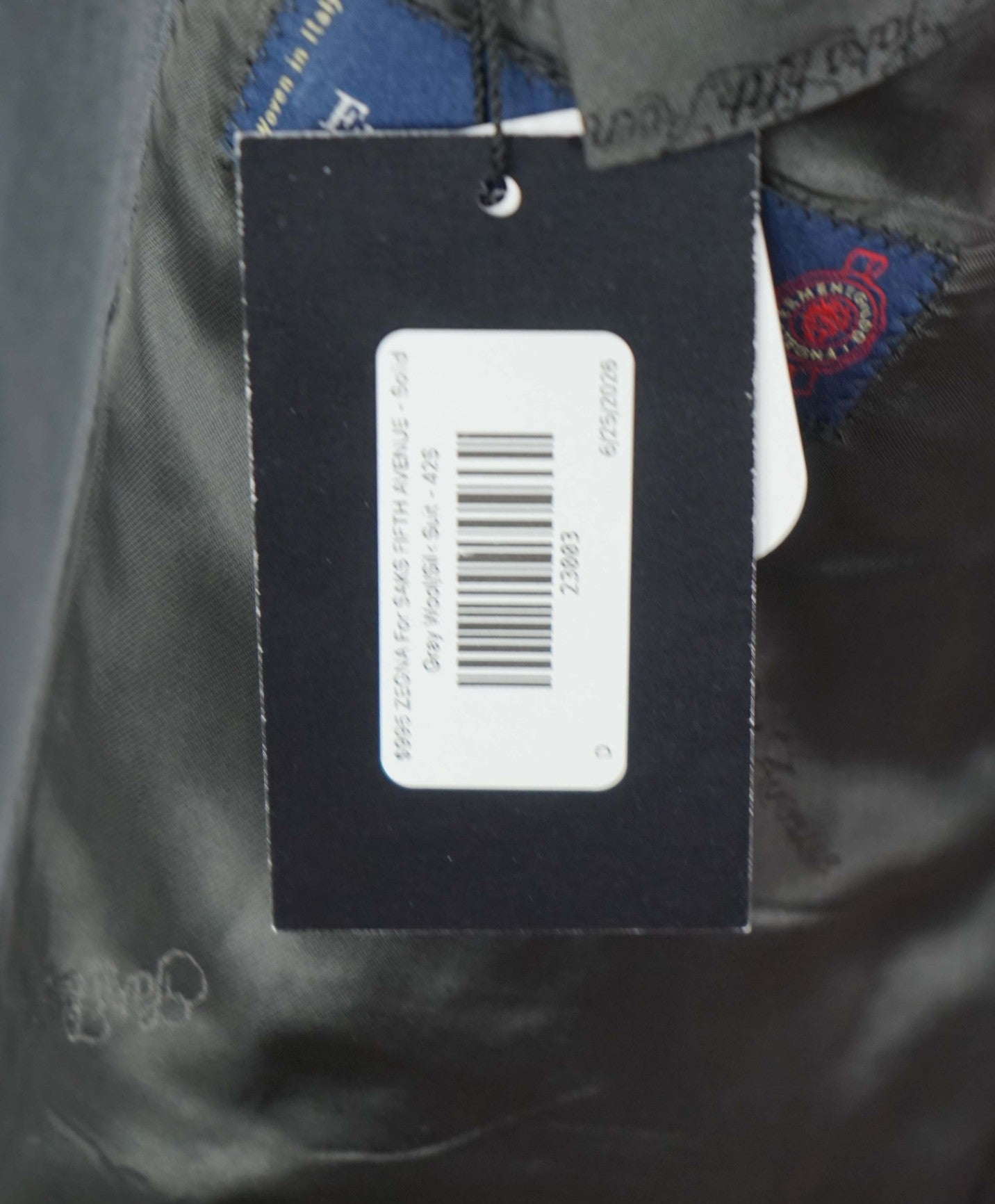 $1,295 ZEGNA For SFA - Solid Gray Wool/Silk Suit - 42S