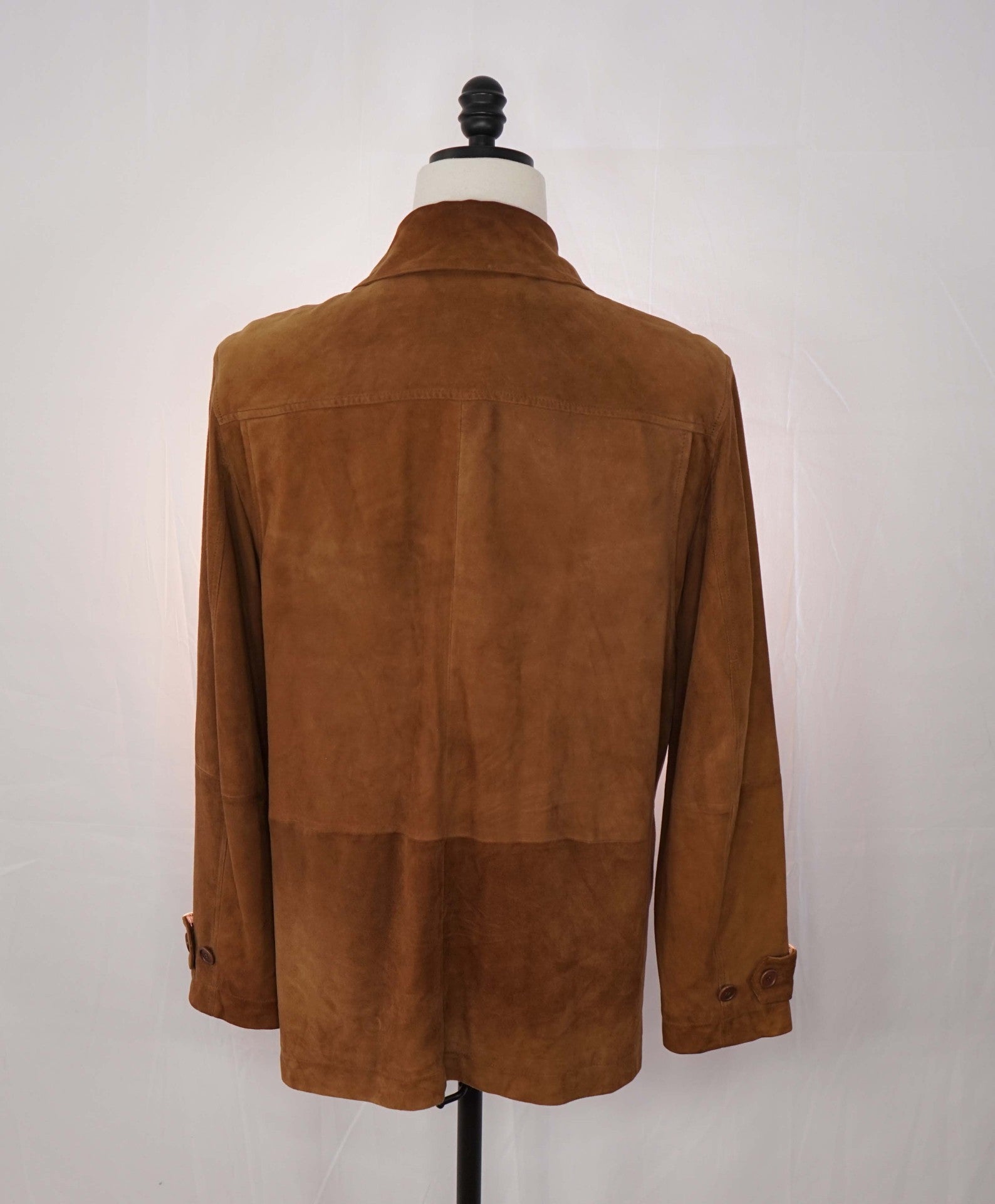 $900 GRANT THOMAS - Chestnut Brown Suede Jacket - 40R