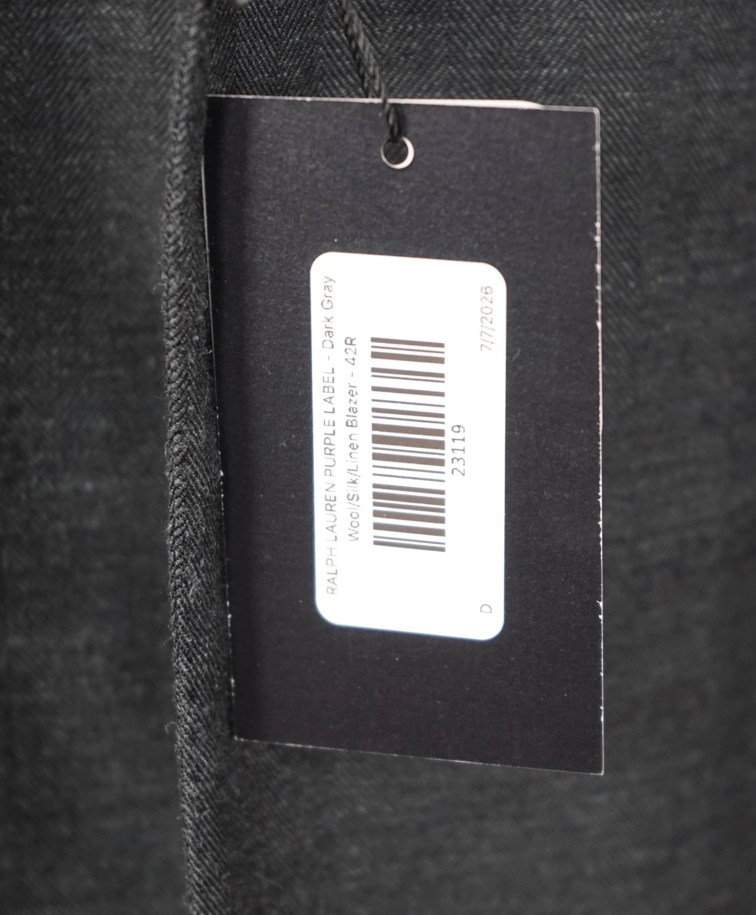 RALPH LAUREN PURPLE LABEL - Dark Gray Wool/Silk/Linen - 42R