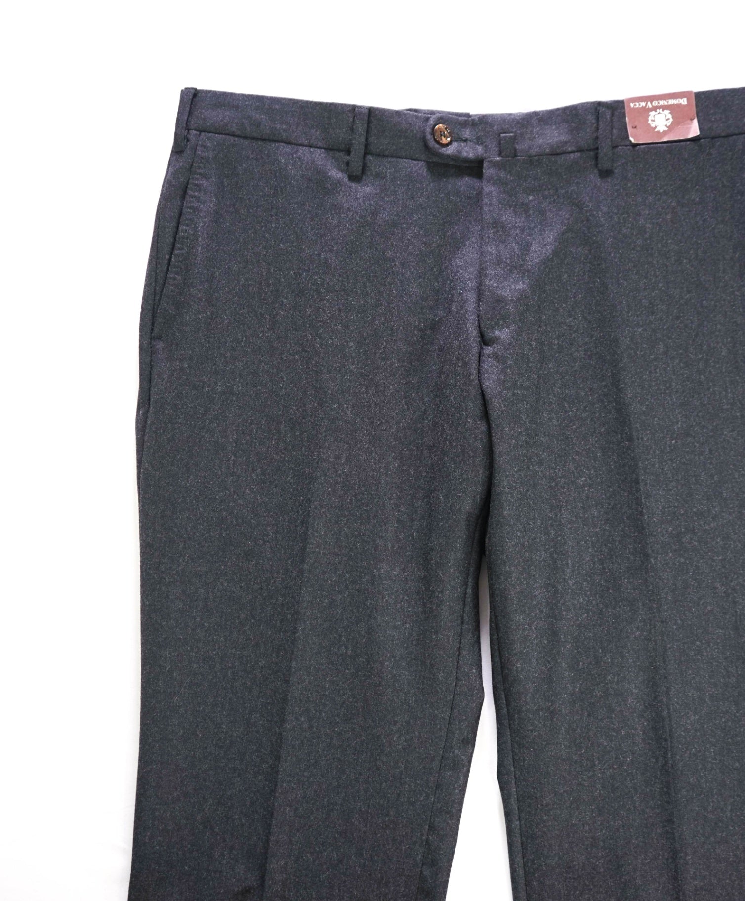 $680 DOMENICO VACCA - Dark Gray Flannel Wool Pants - 38W