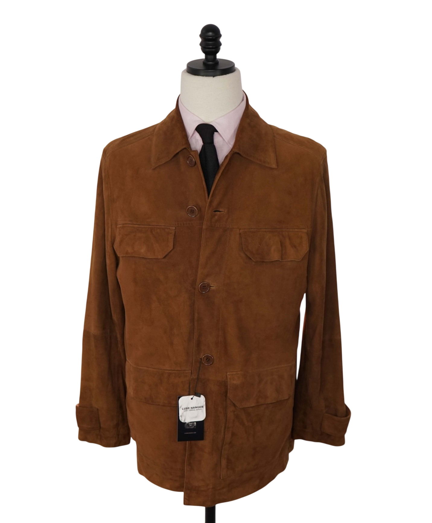 $900 GRANT THOMAS - Chestnut Brown Suede Jacket - 40R