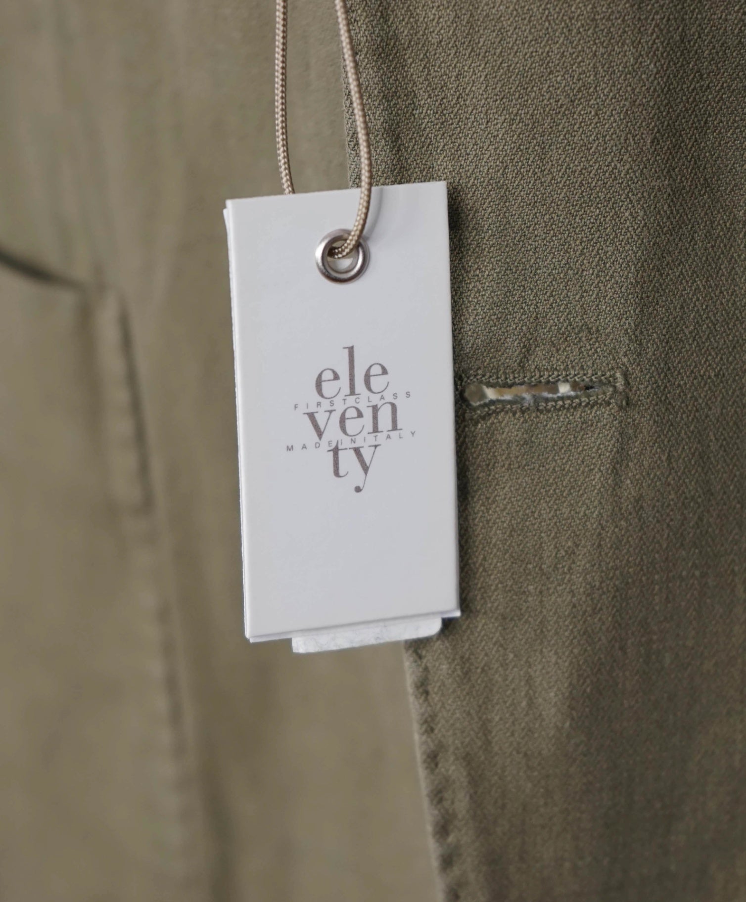 $1,095 ELEVENTY - Green Linen/Cotton Blazer - 42