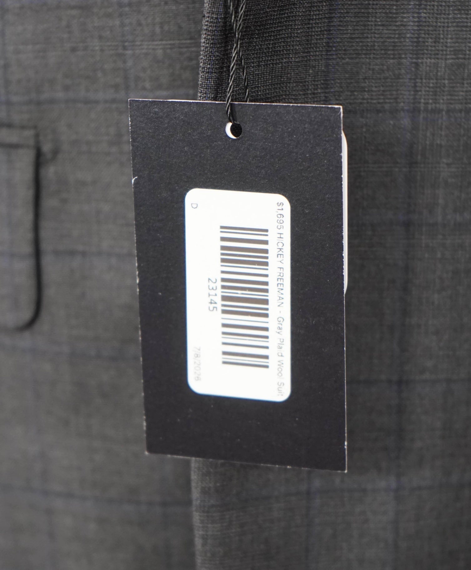 $1,695 LORO PIANA For HICKEY FREEMAN-Gray Plaid Wool Suit- 46R