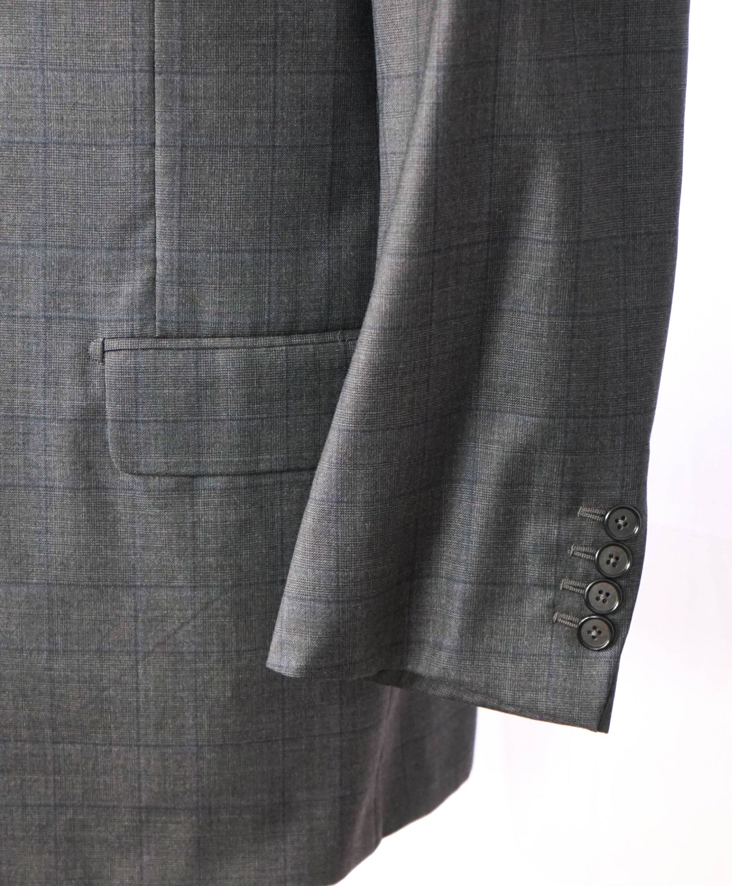 $1,695 LORO PIANA For HICKEY FREEMAN-Gray Plaid Wool Suit- 46R