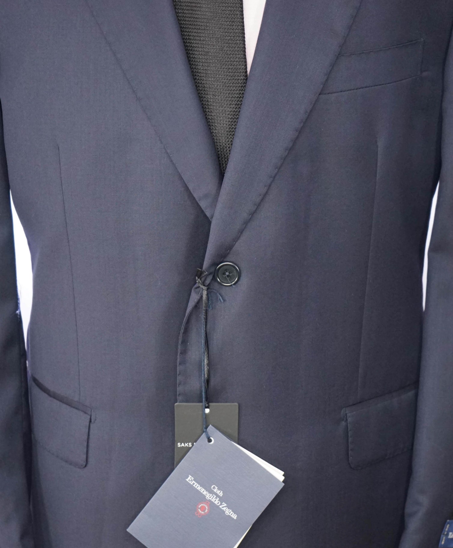$1,295 ZEGNA For SFA - Navy Blue Wool/Silk Suit - 46R