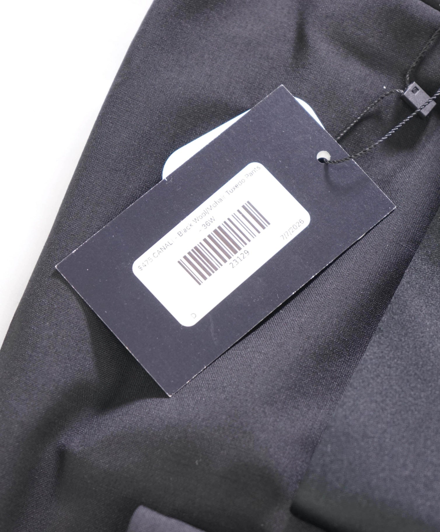 $475 CANALI - Black Wool/Mohair Tuxedo Pants - 36W