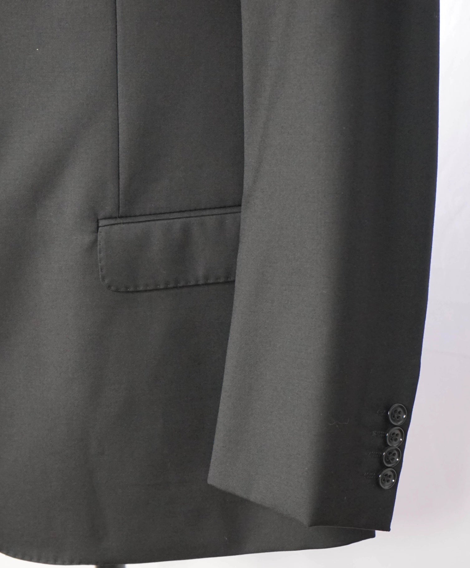$1,495 EMPORIO ARMANI - Solid Black 130's Wool Blazer - 48R
