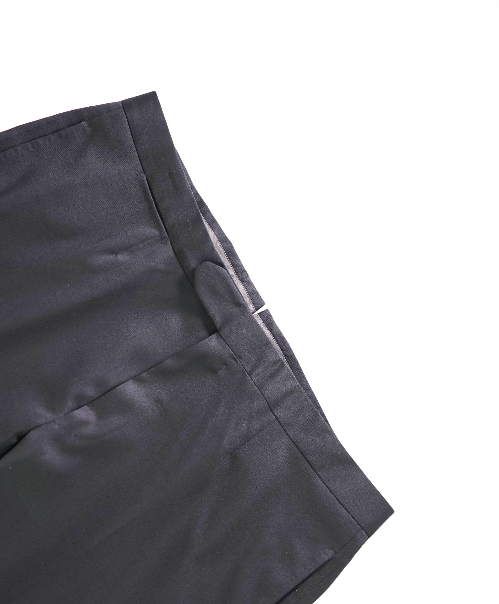 $870 ZEGNA - Black Wool Tuxedo Pants - 39W