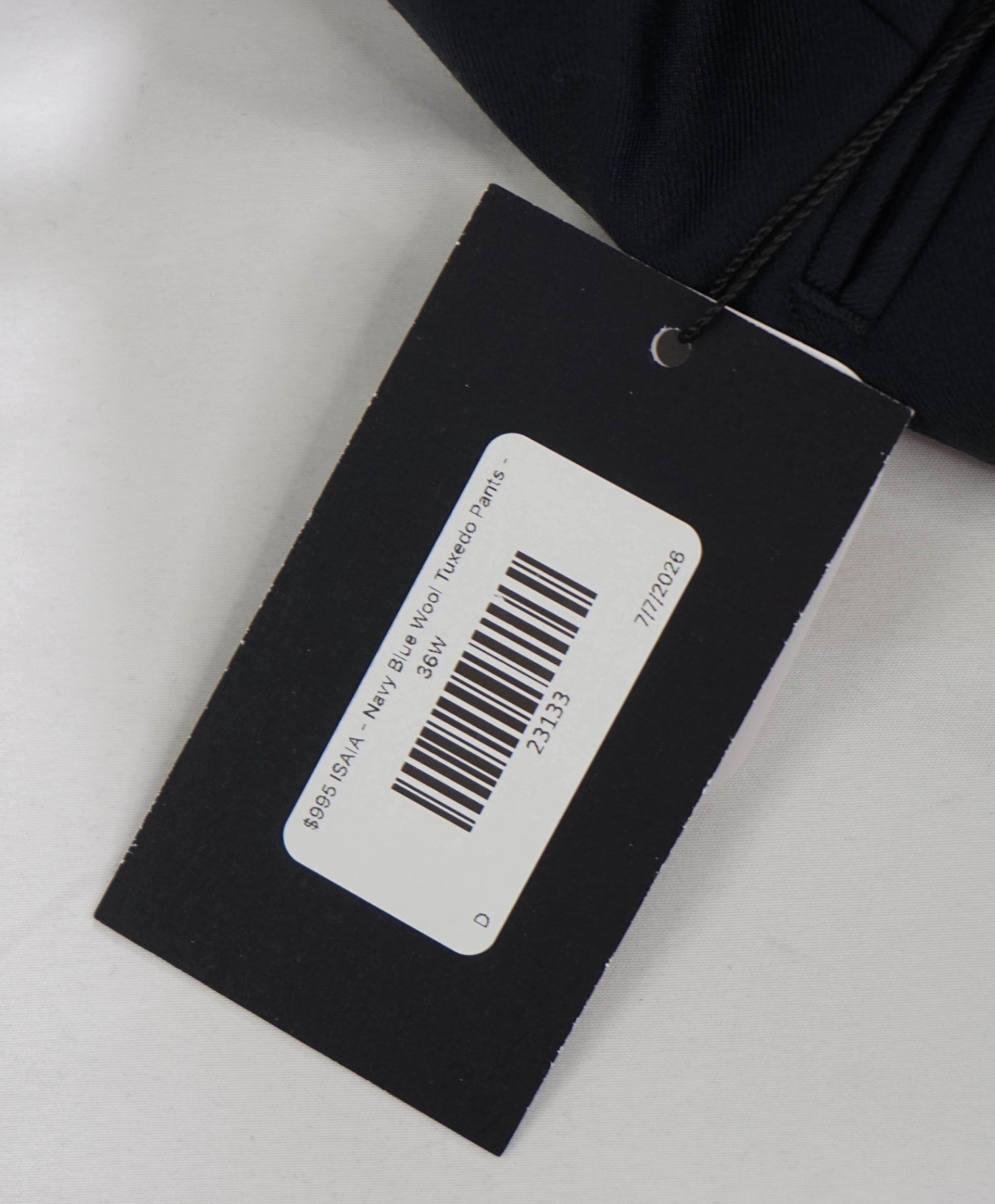 $995 ISAIA - Navy Blue Wool Tuxedo Pants - 36W