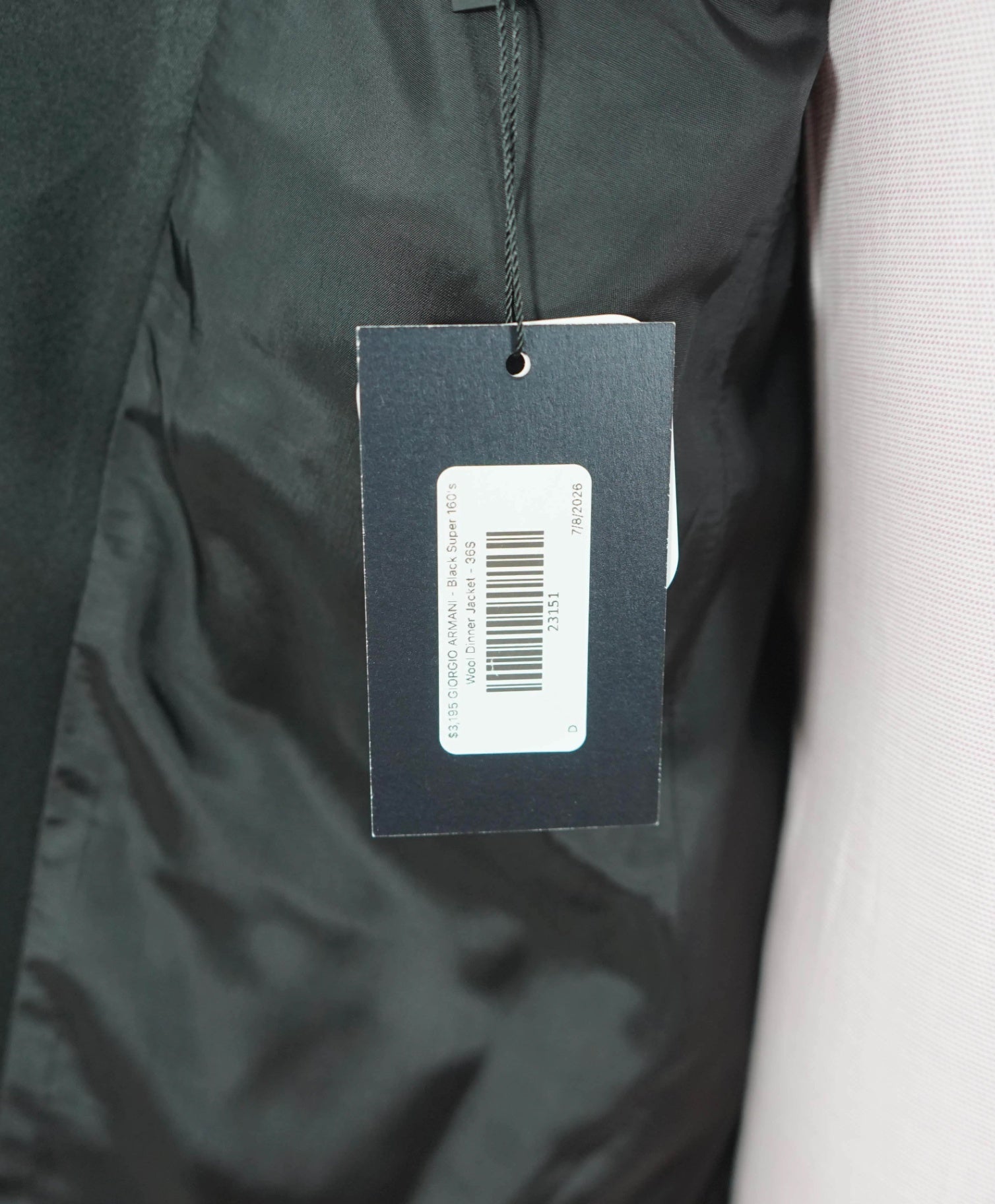$3,195 GIORGIO ARMANI -Black Super 160's Dinner Jacket- 36S