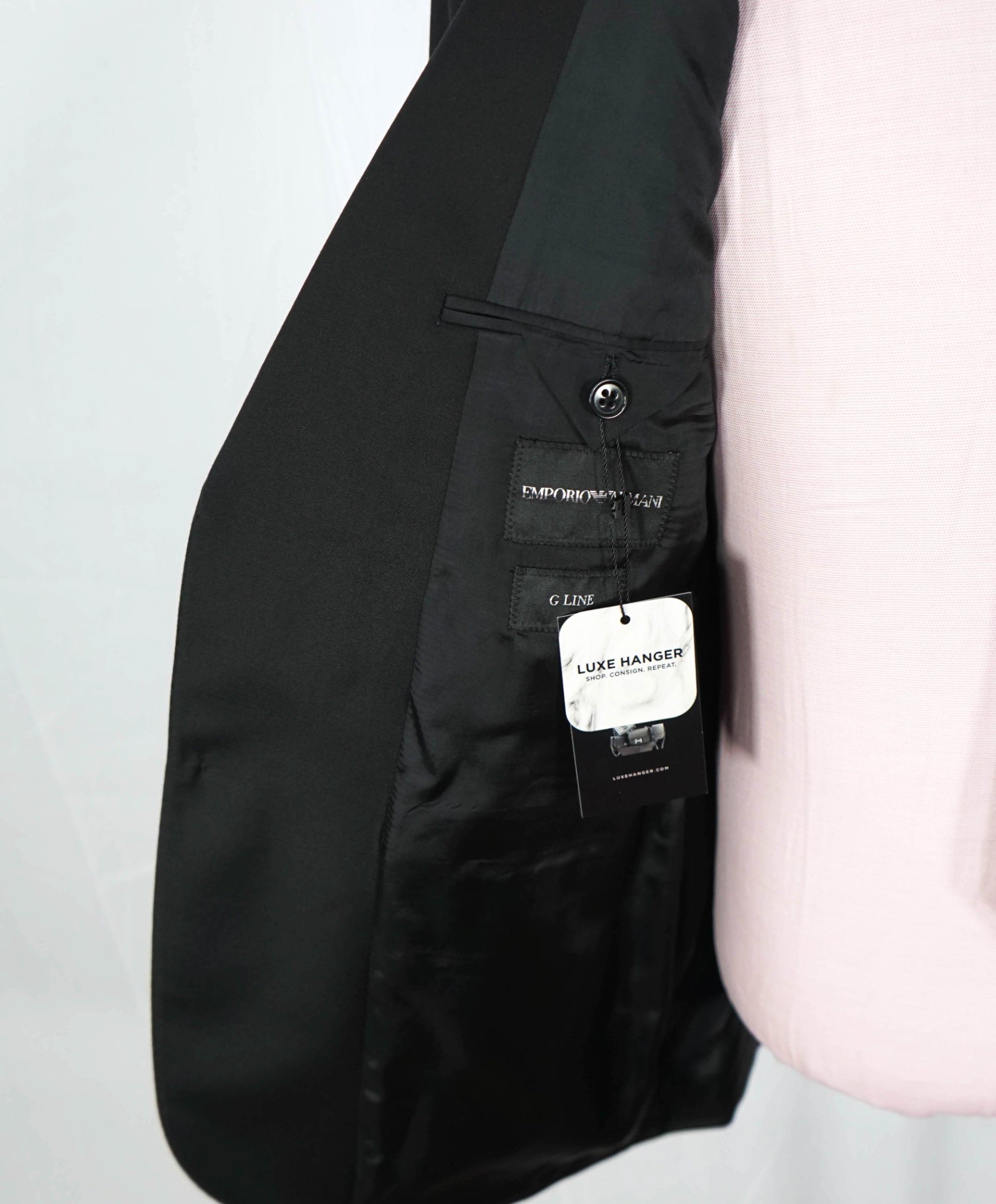$1,495 EMPORIO ARMANI - Solid Black 130's Wool Blazer - 40R
