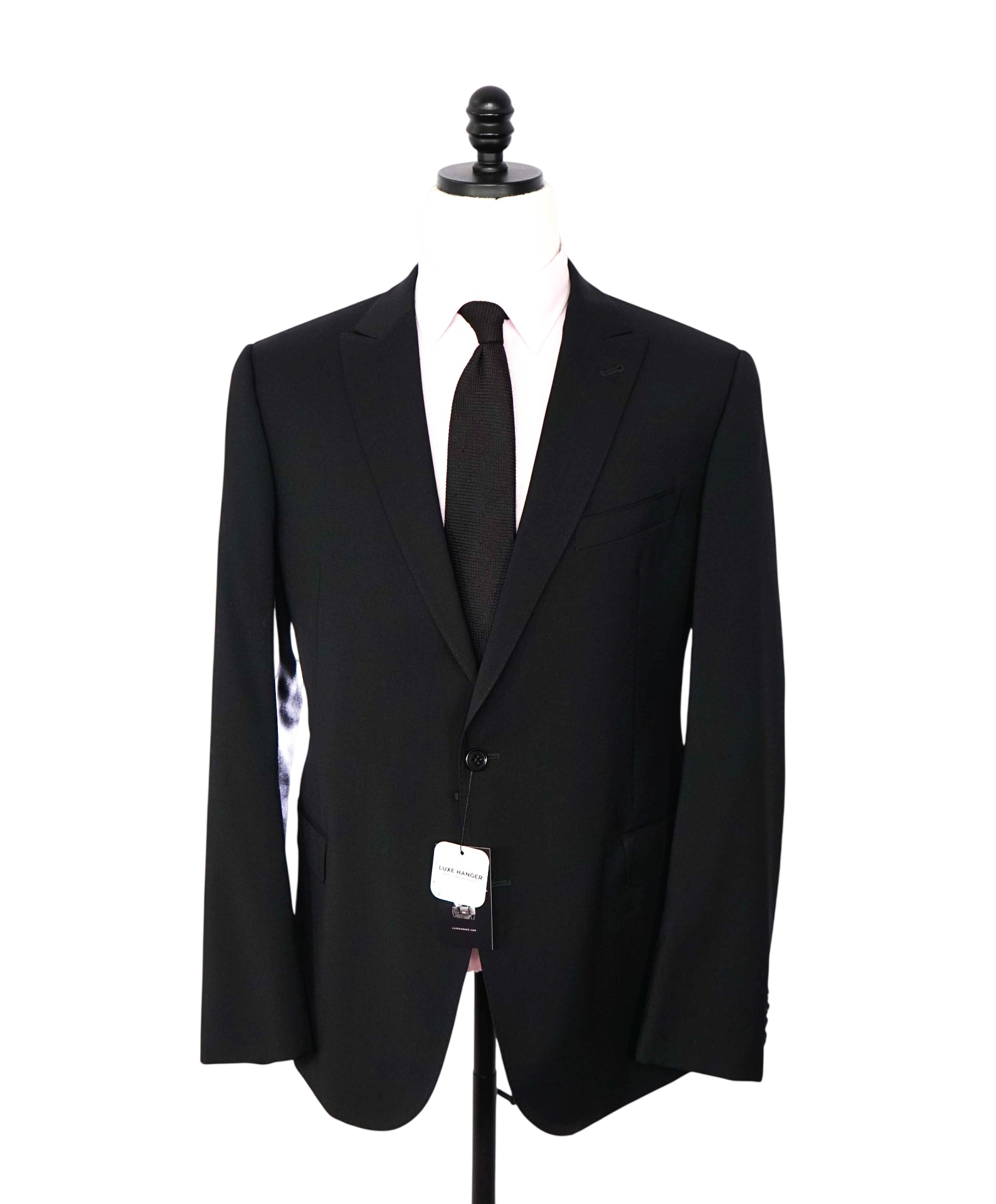 ARMANI COLLEZIONI - Black Wool Peak Lapel Blazer - 44R